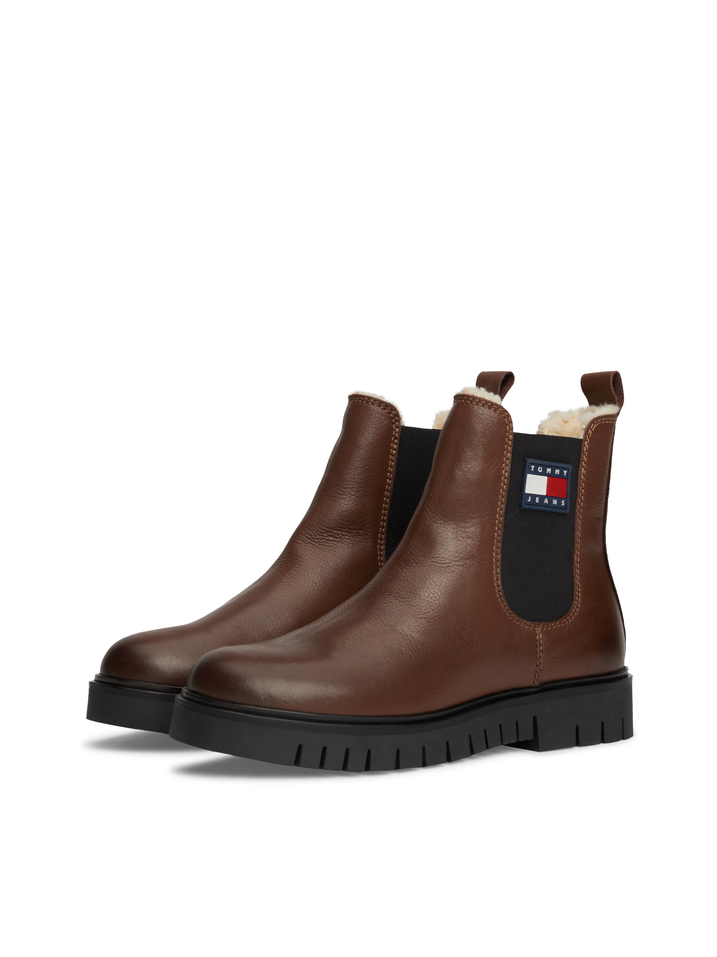 Tommy Jeans Winterboots »TJW CHELSEA BOOT WL«, Blockabsatz, Plateau, Chelseaboots, Schlupfschuh mit seitlichem Logo