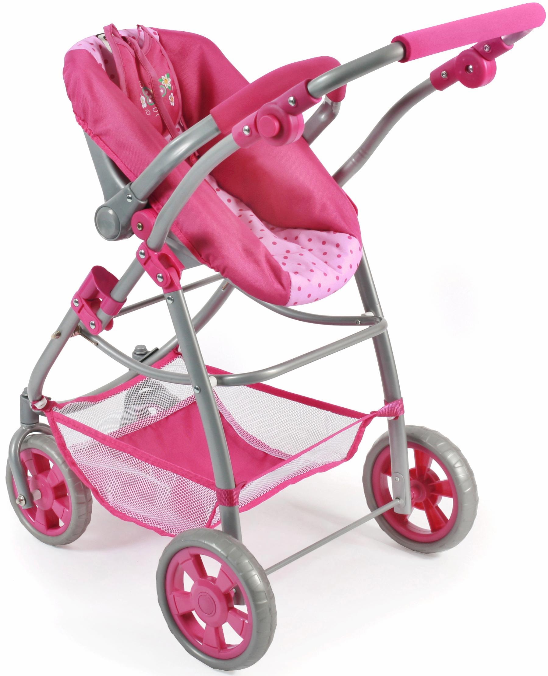 CHIC2000 Kombi-Puppenwagen »Emotion All In 3in1, Pink«, inkl. Babywanne, Babyschale und Sportwagenaufsatz