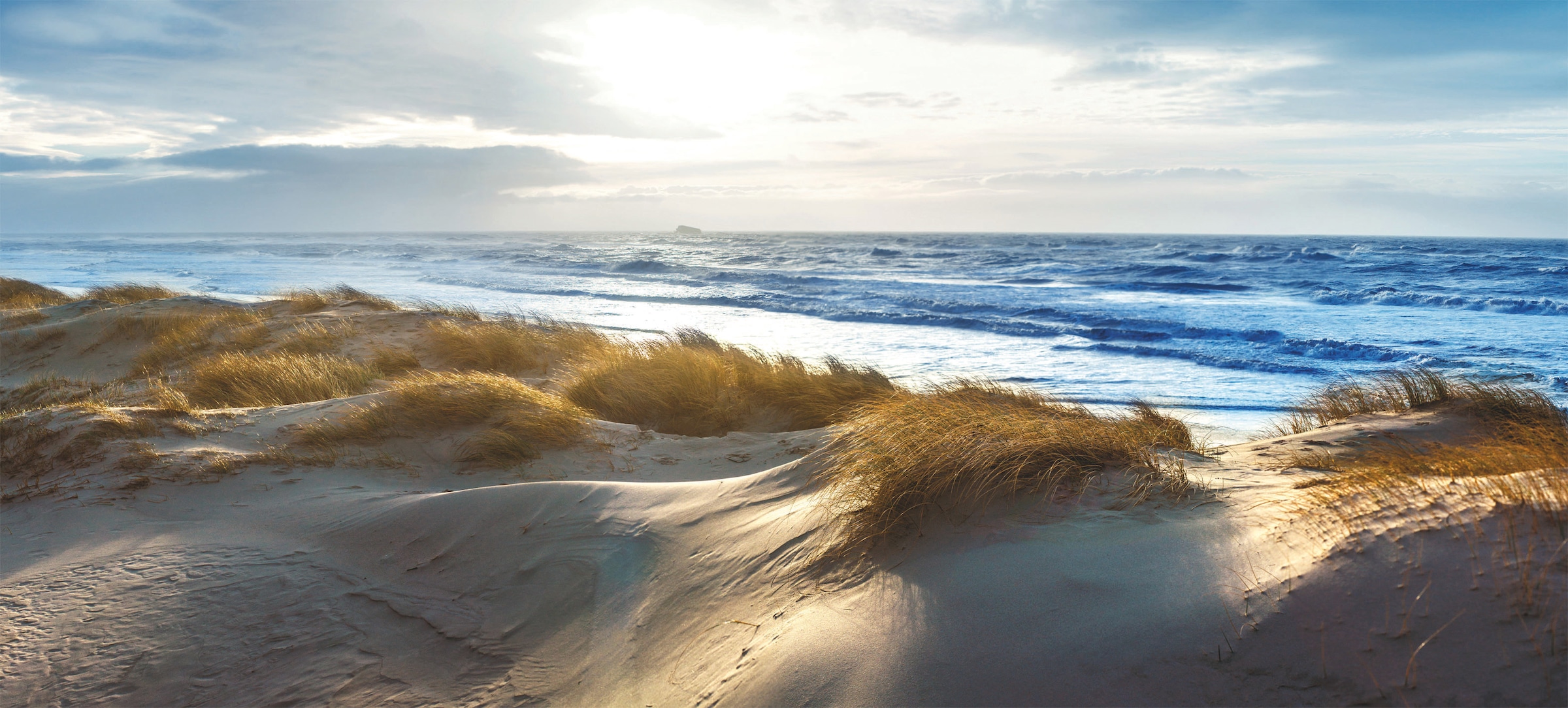 Bönninghoff Leinwandbild "Wandbild DÜNE – Leinwandbild Keilrahmen Deko modern" Düne Meer Strand 1 Stk. tlg. auf Keilrahmen gespannt
