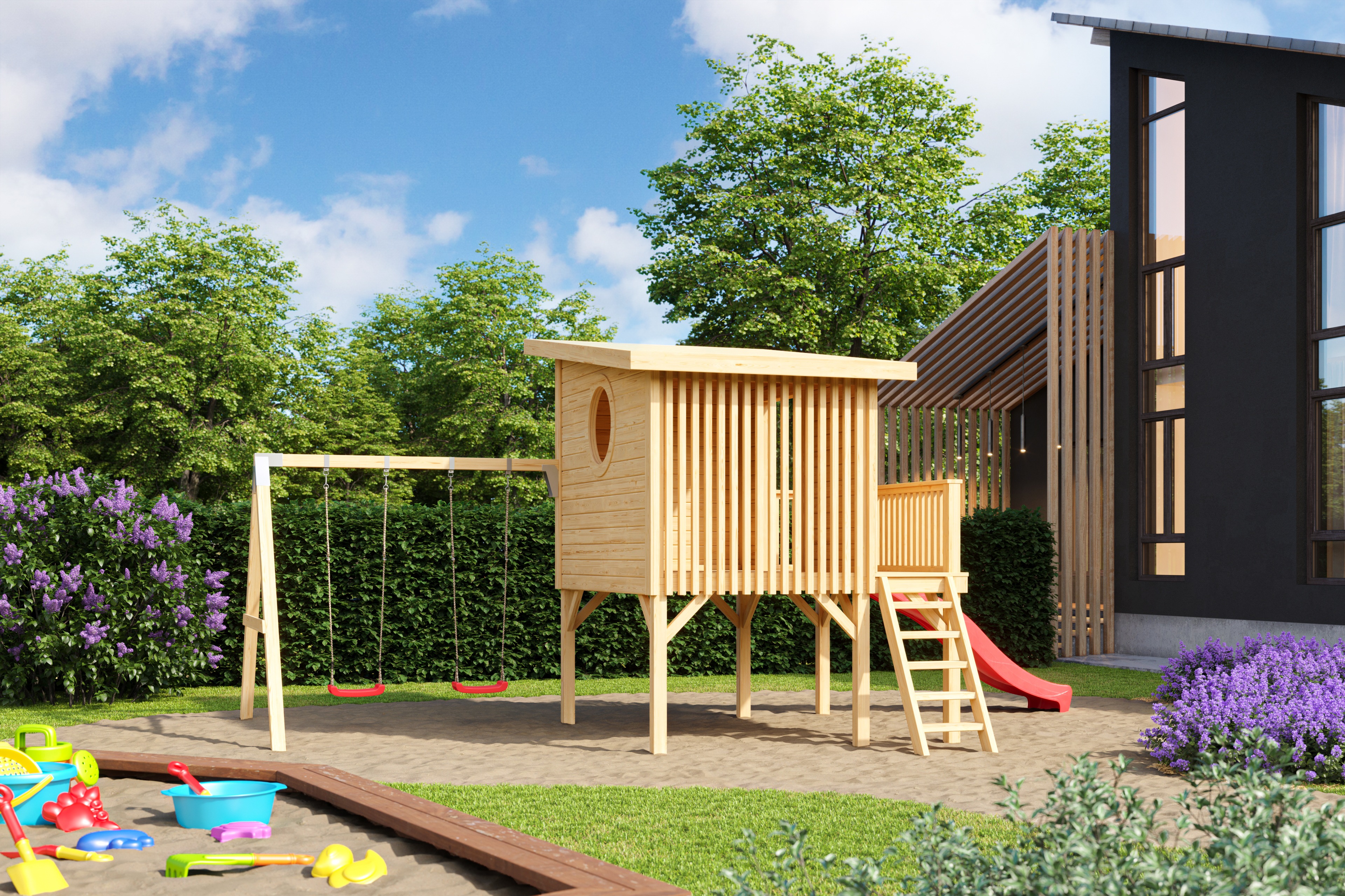 Thumbnail - Nordic Holz Doppelschaukel "Tivoli" Ergänzung für Tivoli 1 Kinderspielhaus