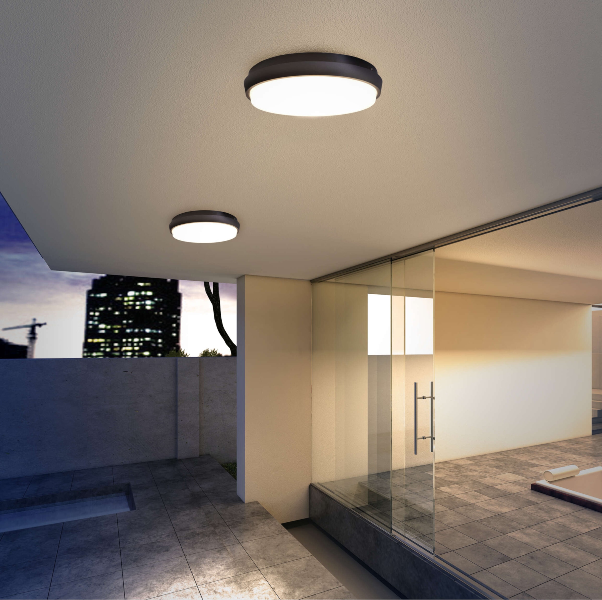näve Außen-Wandleuchte »LED Außenwandleuchte IP54 "Mio" d:17,5cm«, Abstrahlwinkel: 110°, für Wand- und Deckenmontage geeignet
