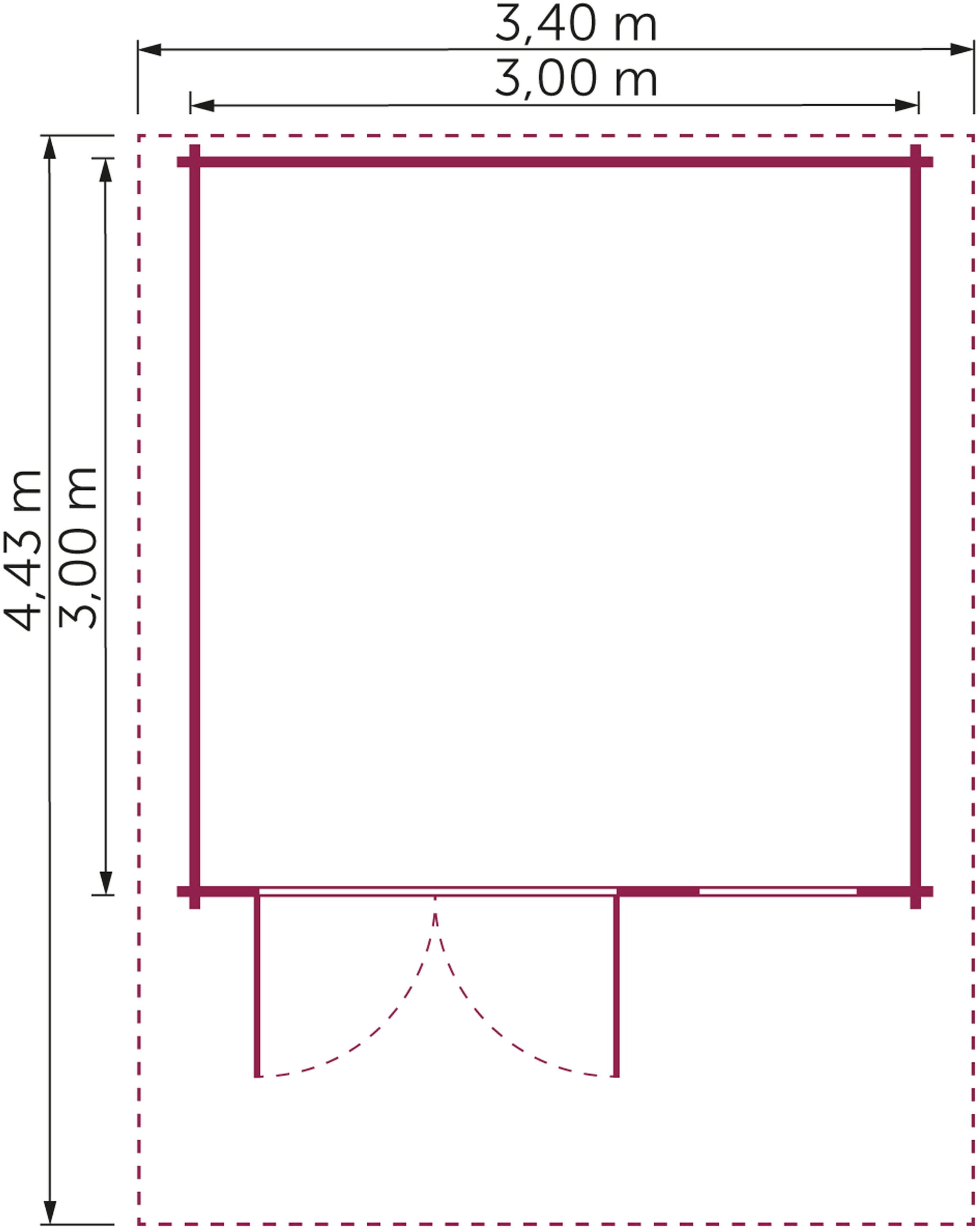 kaufen Terrasse, Fußboden BAUR mit (Set), | Gartenhaus KONIFERA »Kallenberg Vordach und 2«,