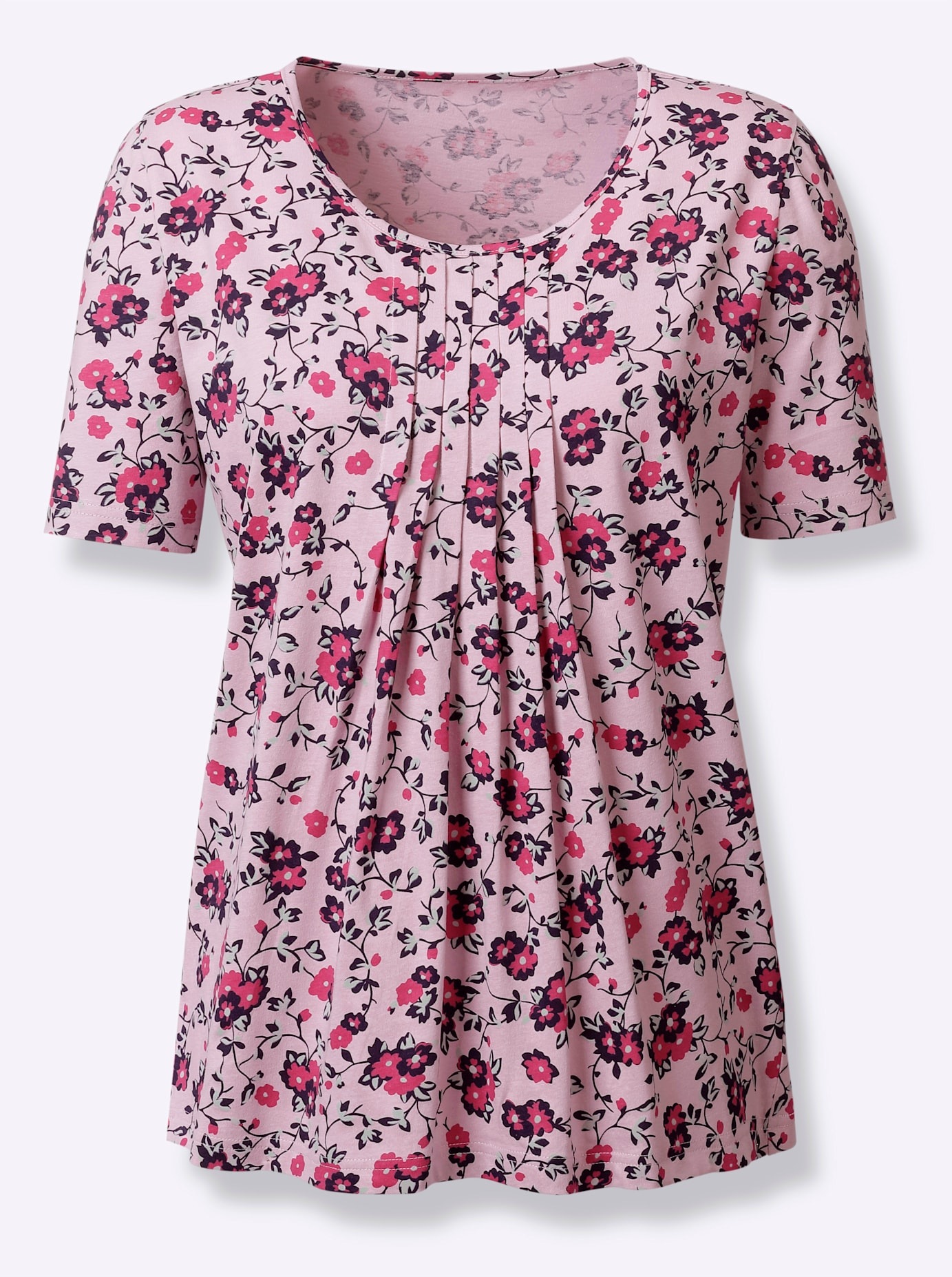 Classic Basics Women's Short Sleeve T-Shirt Pink Floral Size 44 2