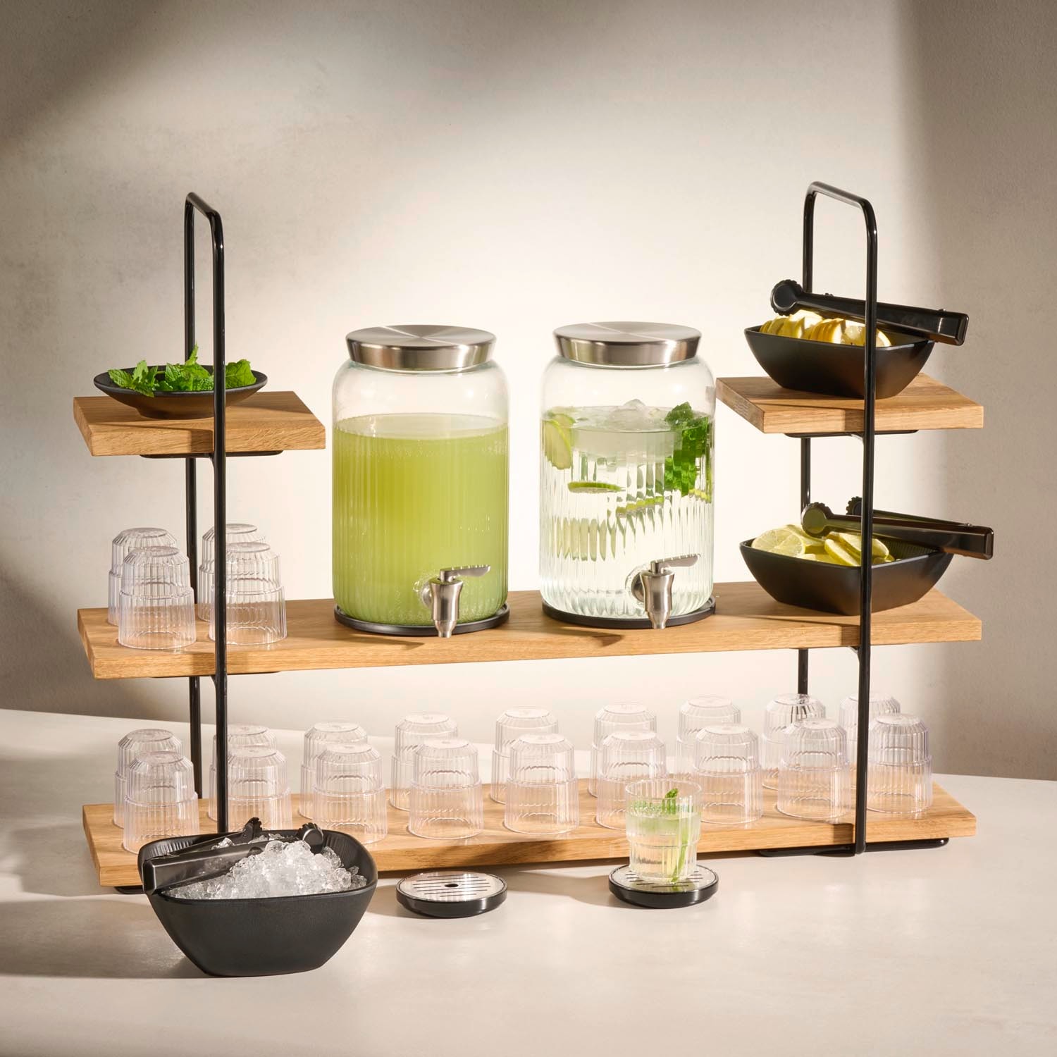 APS Aufbewahrungssystem »PERFECTO, Buffetständer aus Metall, 3-Stufig« 1 tlg. tlg. stabiler Ständer für flexible und professionelle Präsentationen