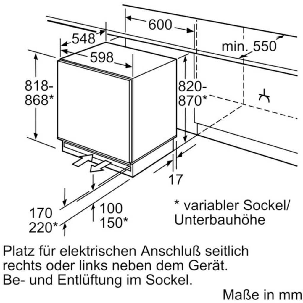 BOSCH Einbaugefrierschrank »GUD15ADF0«, 6, 82 cm hoch, 59,8 cm breit