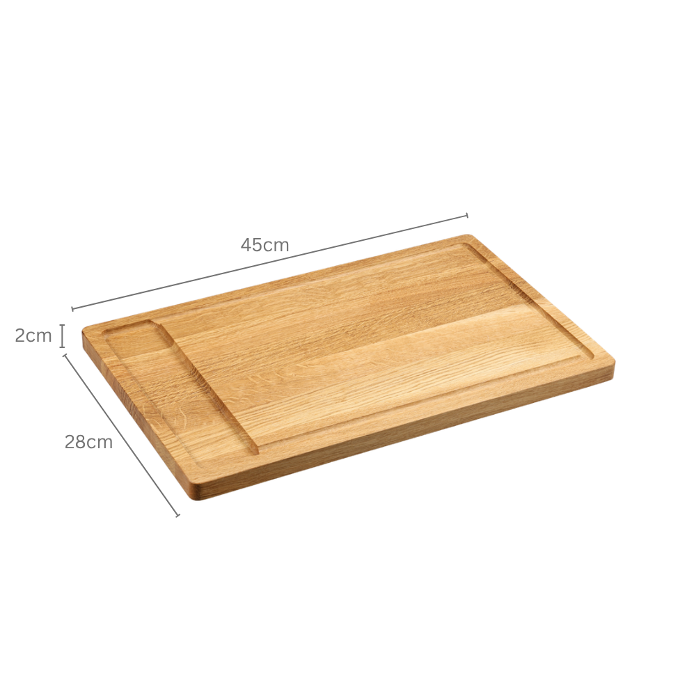 KESPER® Schneidebrett »Brett aus Eichenholz, FSC« mit Saftrille und Vertiefung
