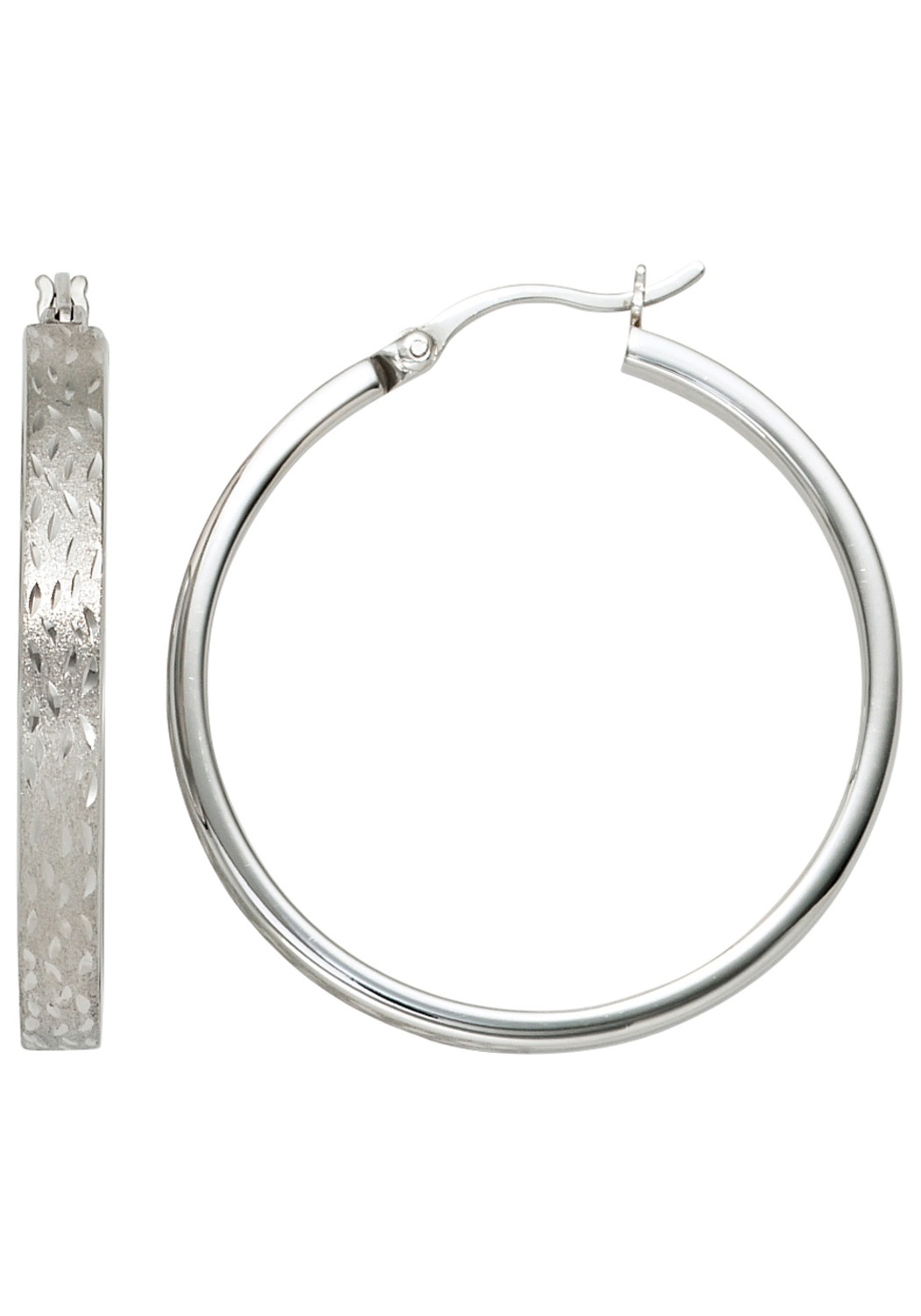 JOBO Paar Creolen, rund 925 Silber