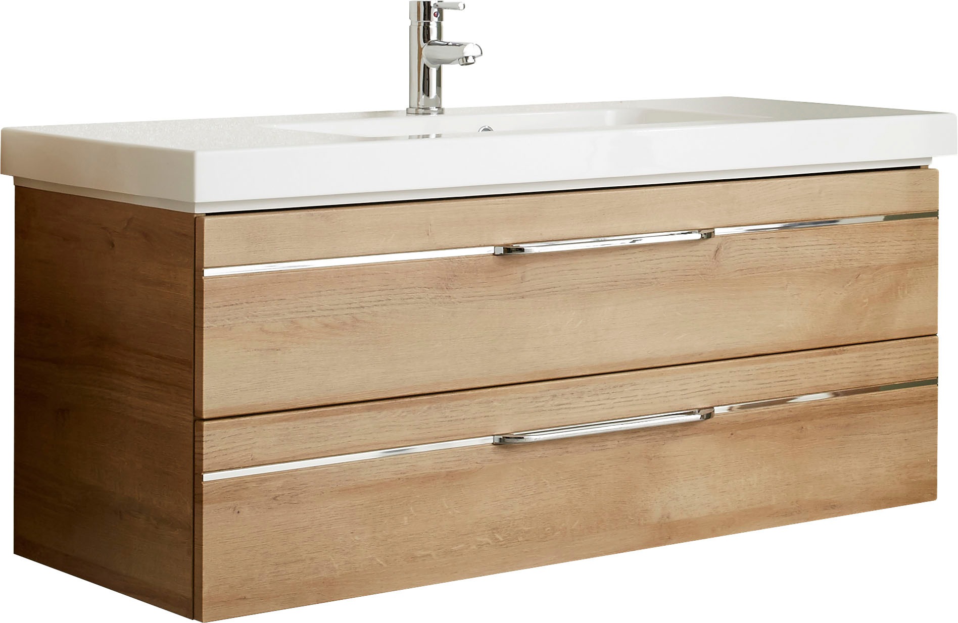 Saphir Badmöbel-Set »Balto Sprint 2-teilig, Mineralmarmor-Waschtisch mit LED-Spiegelschrank«, (2 St.), Badezimmer Set inkl. Türdämpfer, 3 Türen, 2 Schubladen
