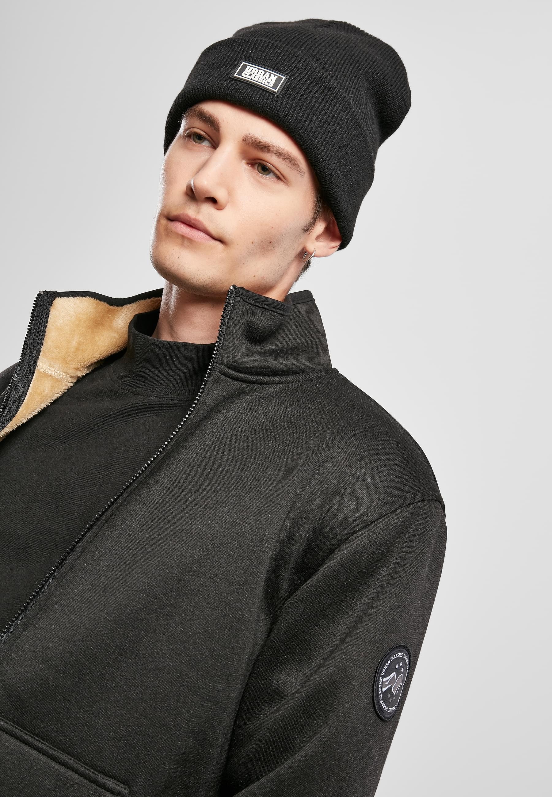 URBAN CLASSICS Anorak »Urban Classics Herren Teddy Bonded Zip Jacket«, (1 St.), ohne Kapuze