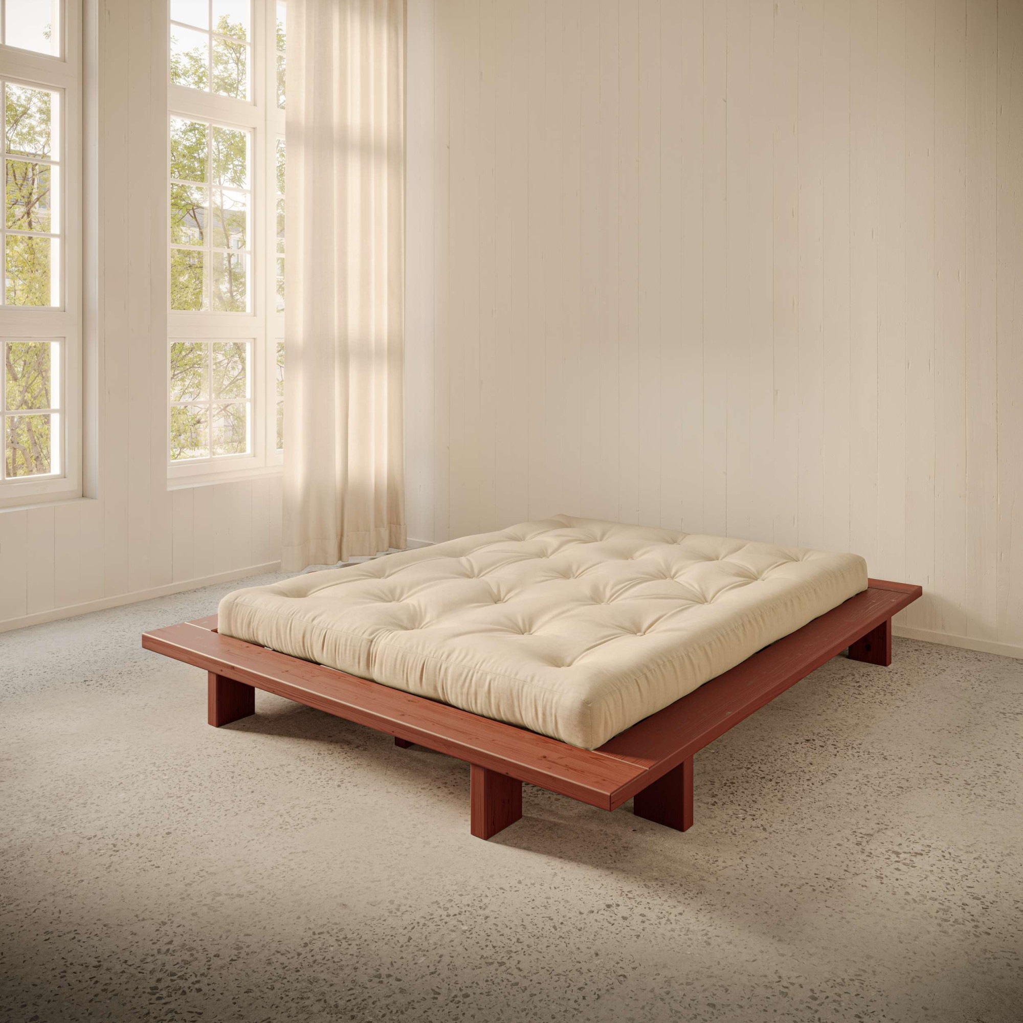 Karup Design Futonbett "Bettgestell JAPAN BED Futonbett aus FSC-zertifiziertem Massivholz" Mit Lattenrost, zeitlos, bequem & in mehreren Farben und Größen erhältlich
