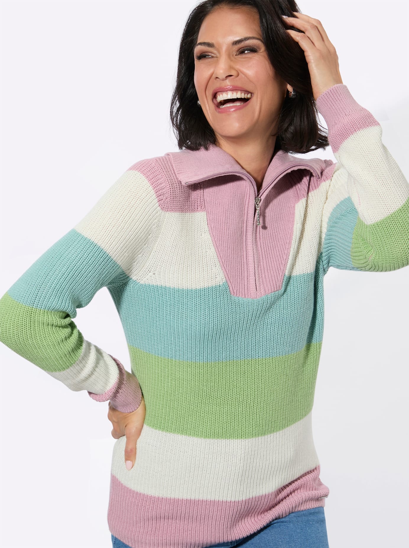 Casual Looks Strickpullover »Troyer-Pullover«