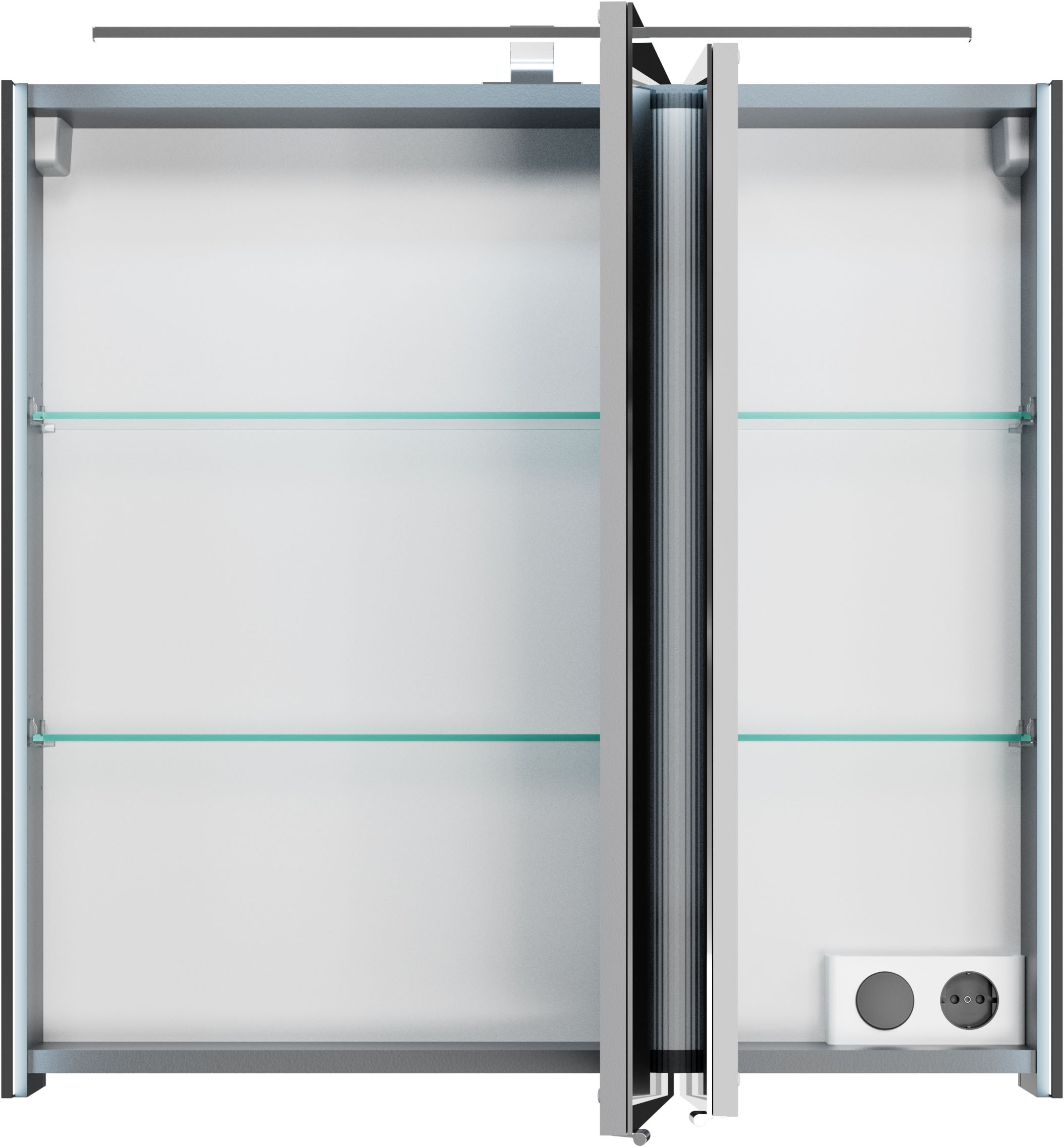 Saphir Badmöbel-Set »Serie 7045 2-teilig Mineralmarmor-Waschtisch mit LED-Spiegelschrank«, (Set, 2 St.), Badezimmer-Set 73,2 cm breit, inkl. Türdämpfer, 2 Türen, 2 Schubladen