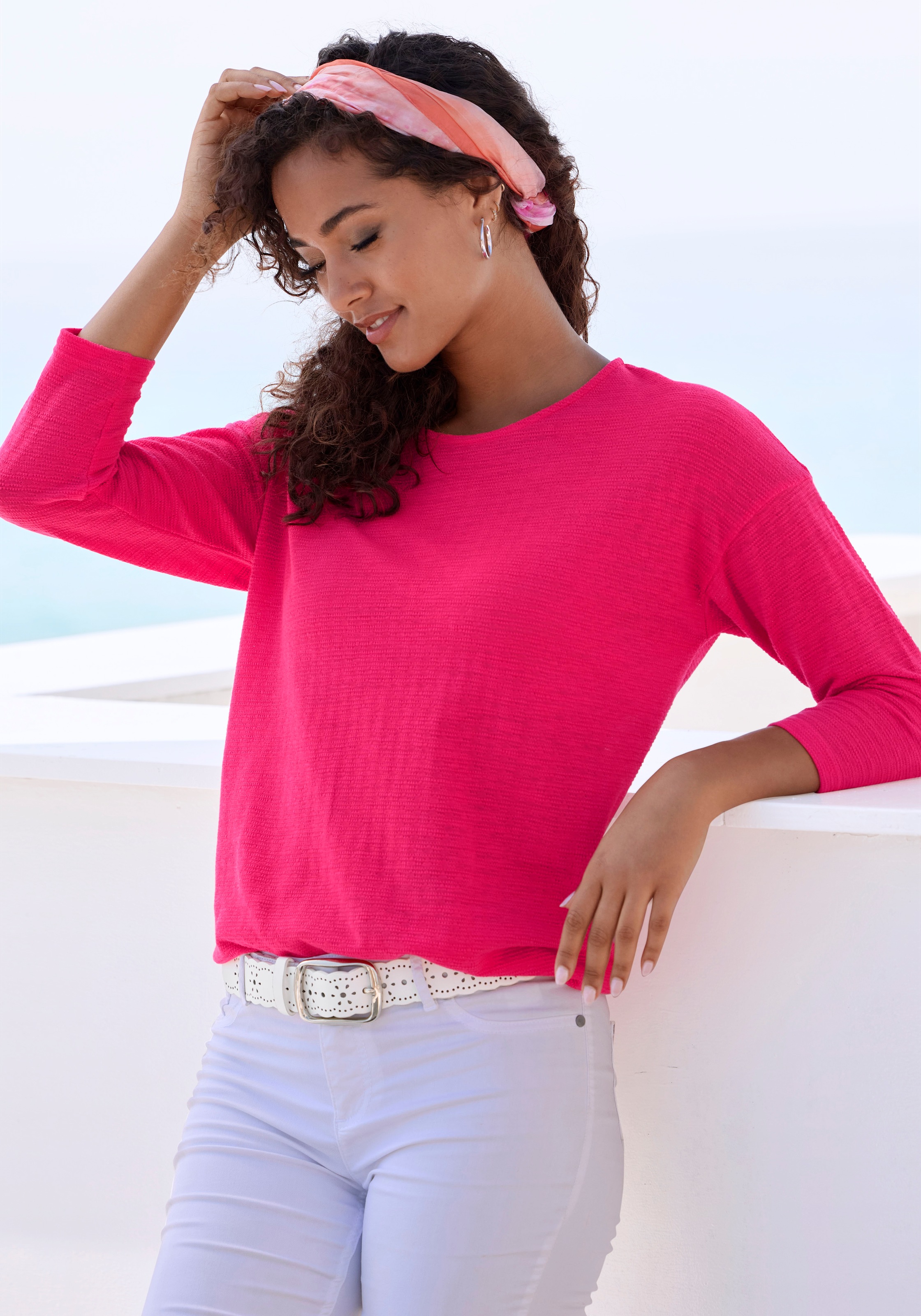 Vivance Langarmshirt "mit modischer Struktur", (2er-Pack), aus bügelfreier günstig online kaufen