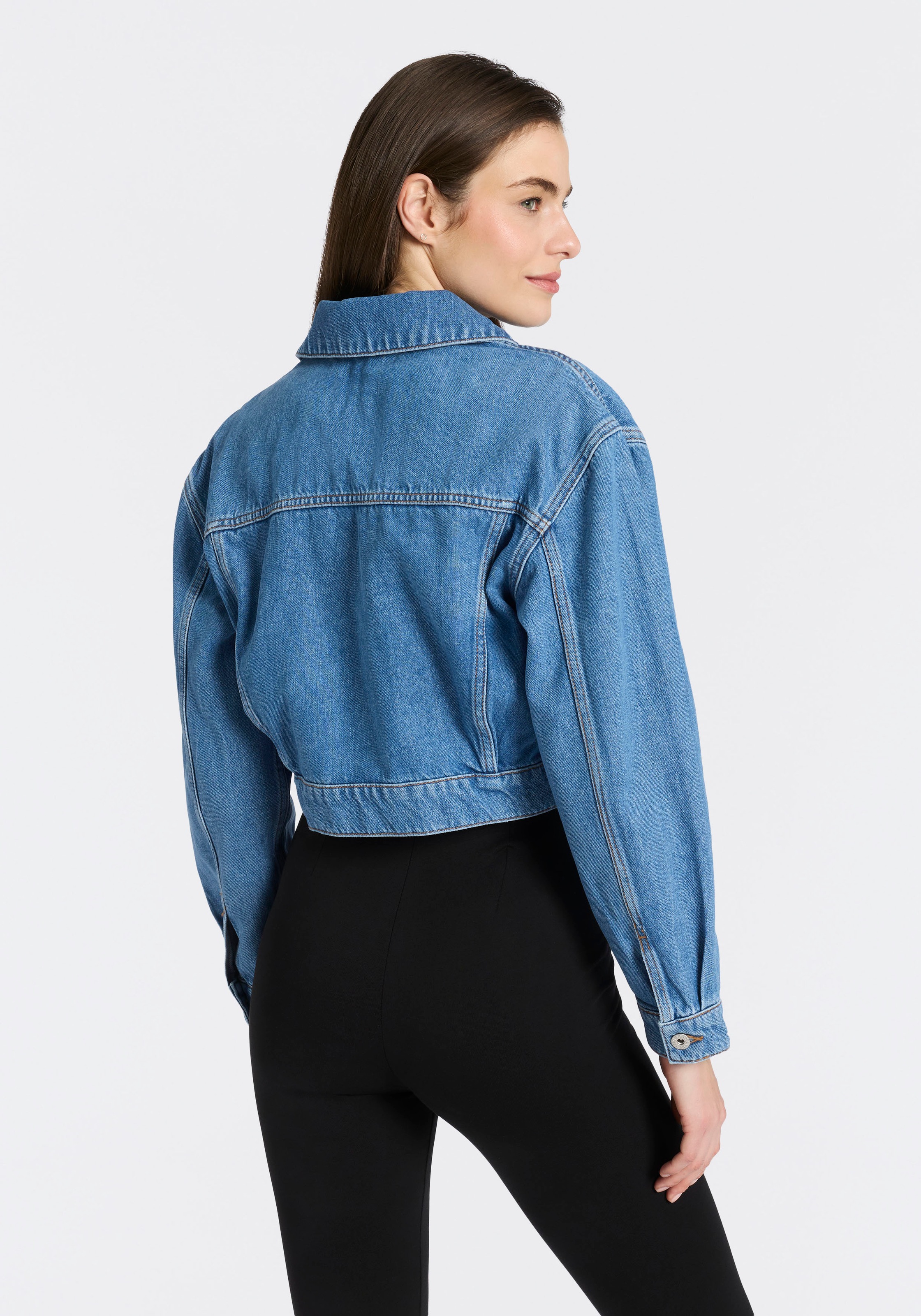 HUGO Blue Jeansjacke "Galatea" in Cropped-Länge günstig online kaufen