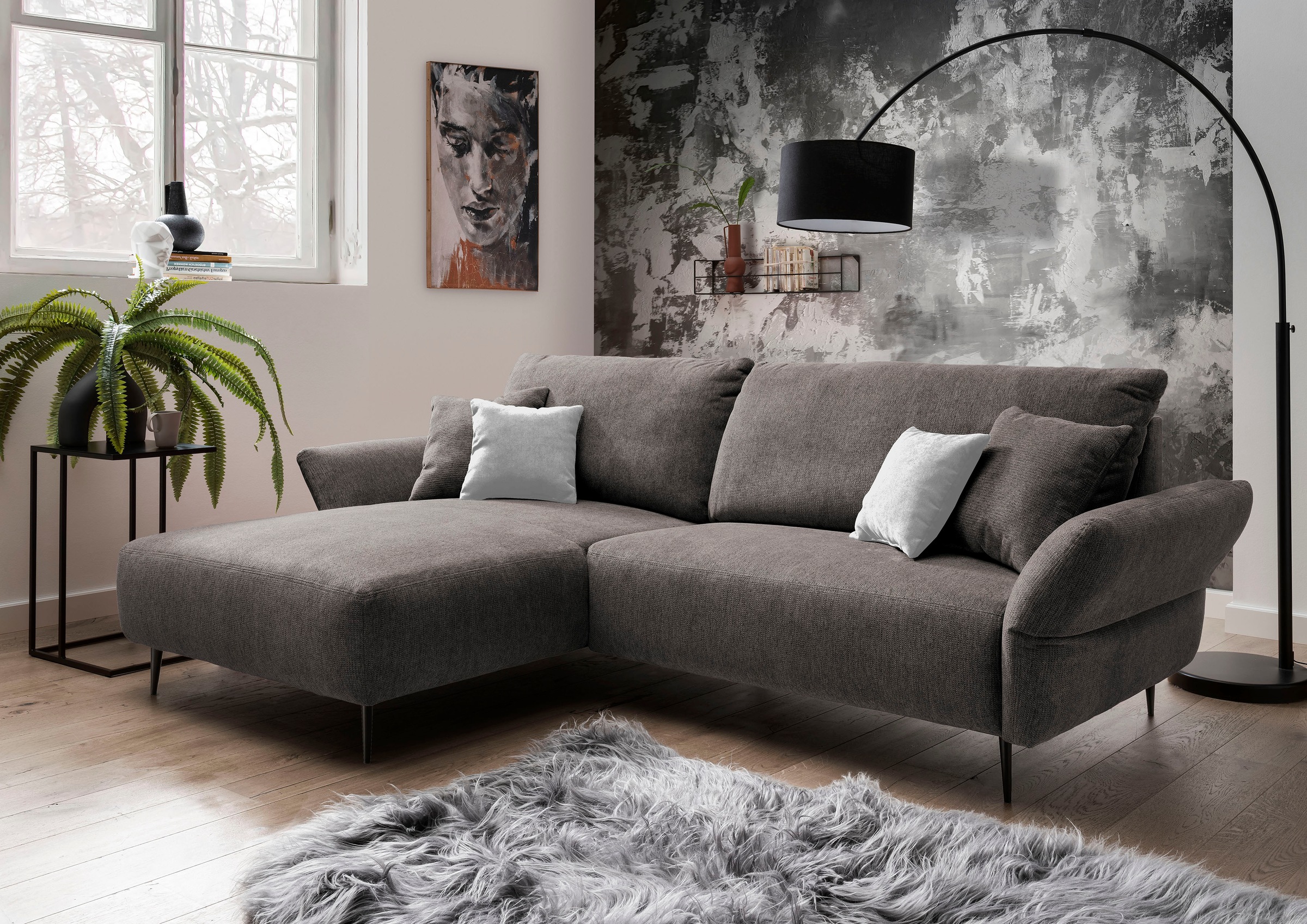 Home affaire Ecksofa "Amarena L-Form" inklusive Armlehnenverstellfunktion, günstig online kaufen