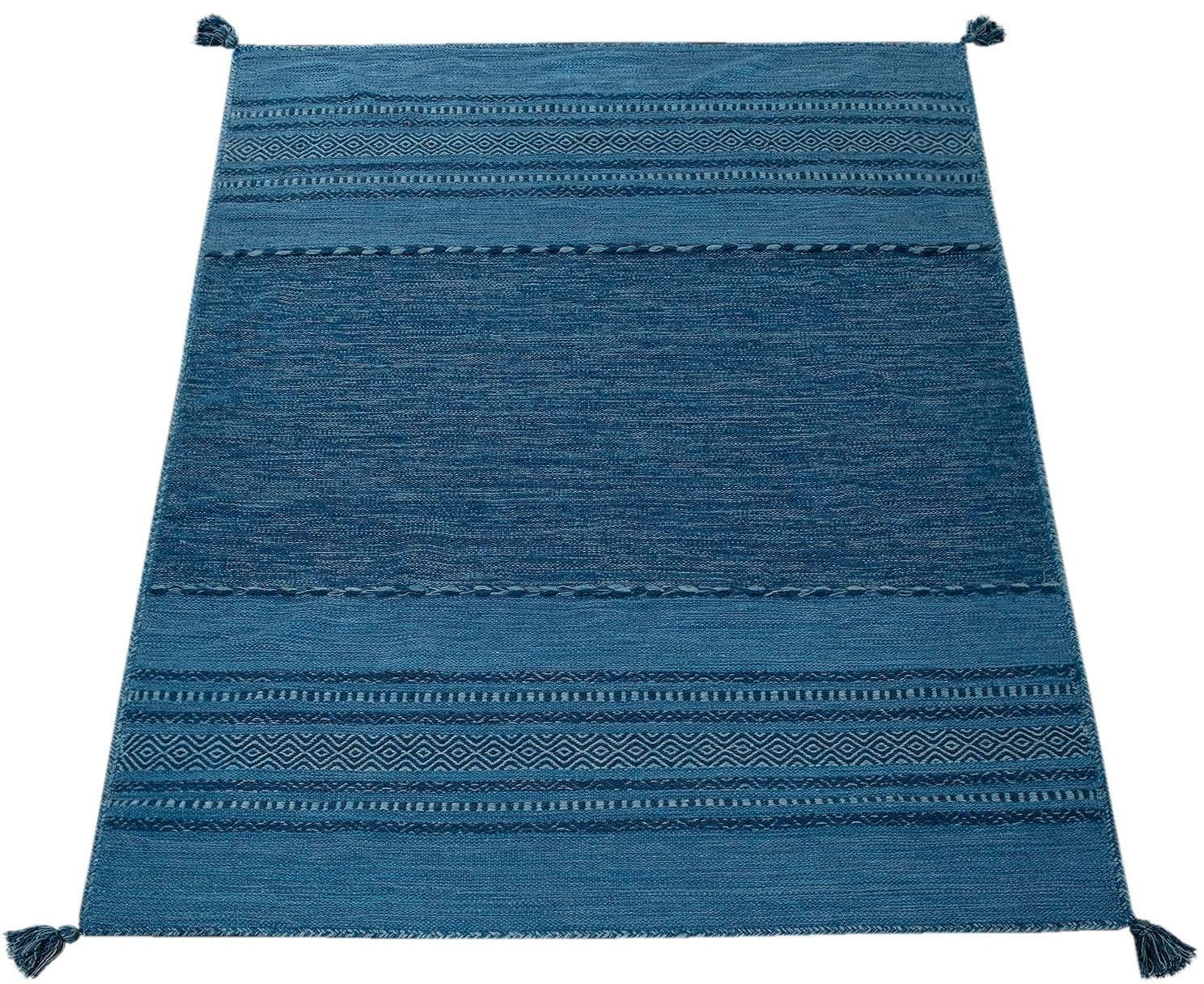 Paco Home Teppich »Kilim 217«, rechteckig, handgewebter Wendeteppich, reine  Baumwolle, gestreift, Wohnzimmer | BAUR