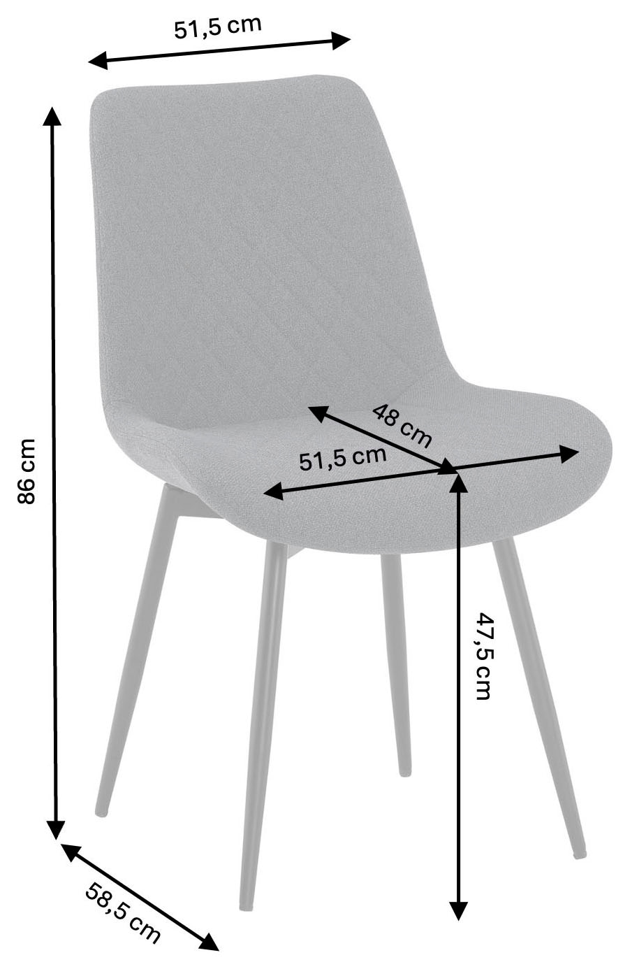 OTTO home Essgruppe »Juniper« Set, 5 tlg. Tisch 140x80cm in Sinterstein-Keramikoptik mit 4 Stühlen, 360° drehbar