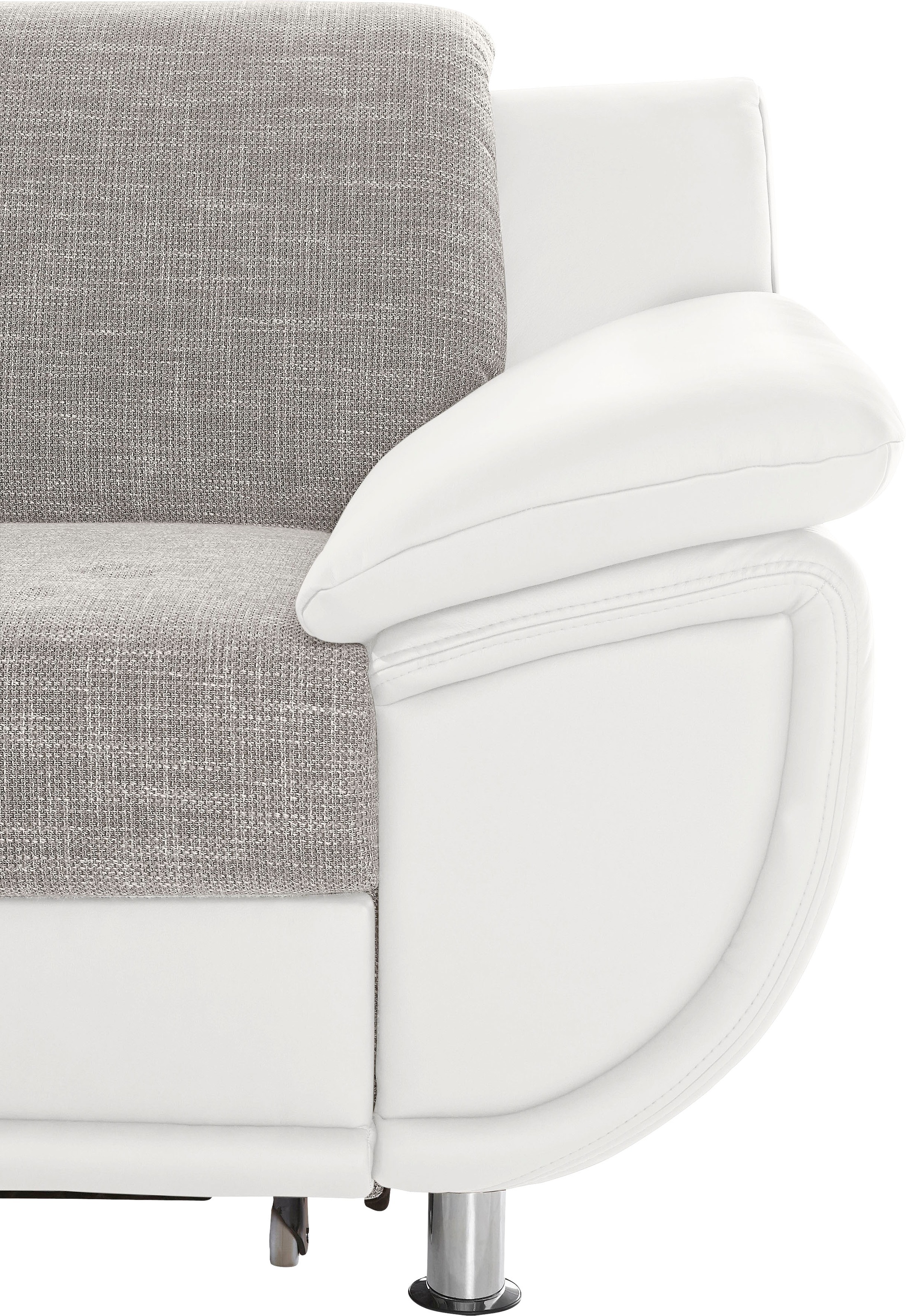 TRENDMANUFAKTUR Ecksofa »Rondo 3, zeitlos und bequem, Materialmix, breite Armlehnen, L-Form«, wahlweise mit Federkern für mehr Komfort, wahlweise mit Bettfunktion