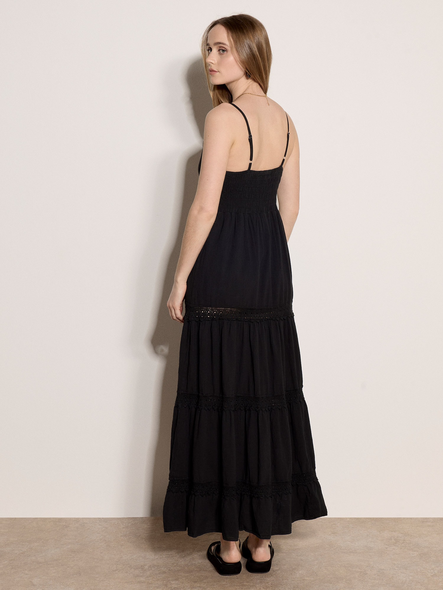 Apricot Maxikleid »Midikleid« mit Häkelverzierung