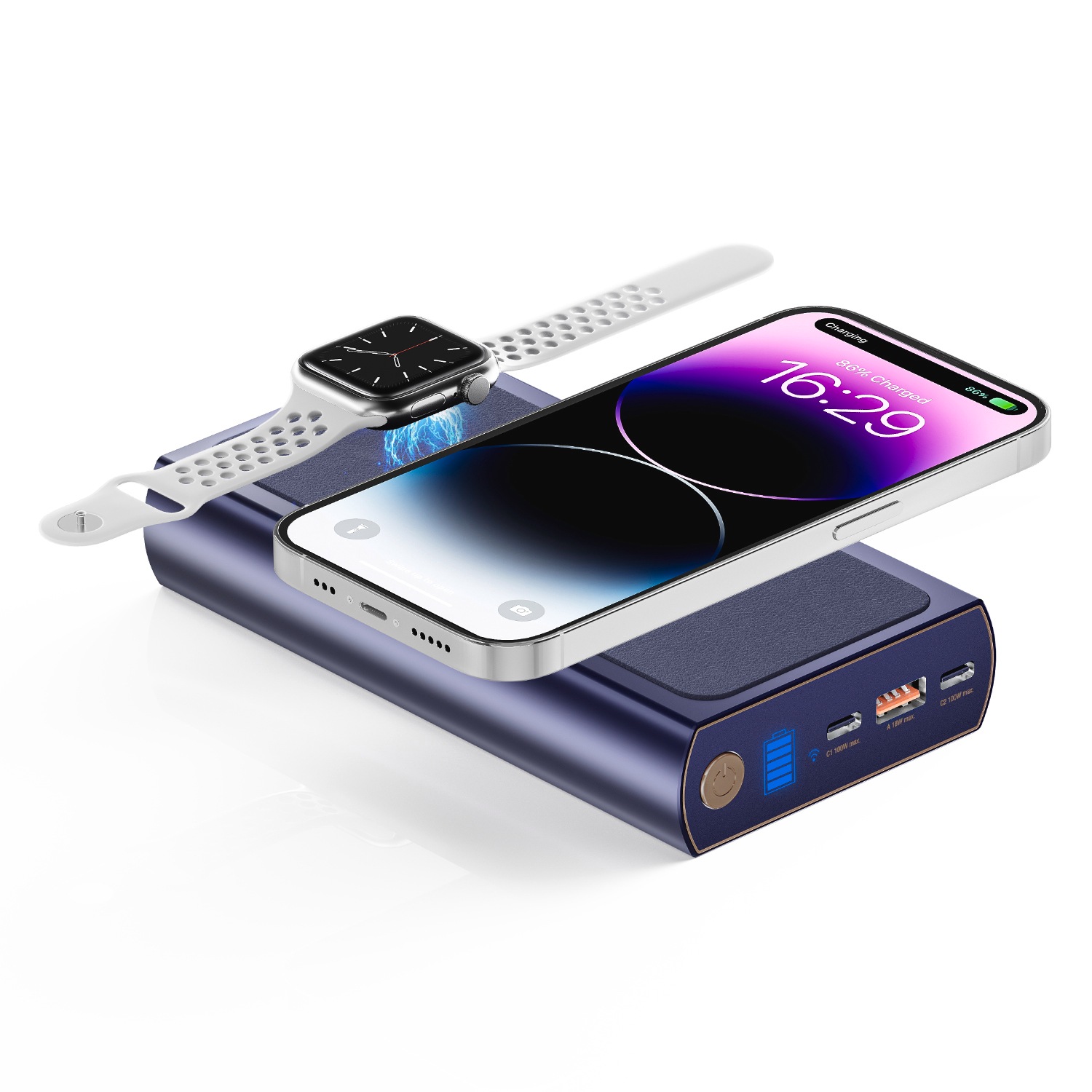 4smarts Powerbank »Powerbank Graphene Pro UltiMag 24000mAh 240W«, 4smarts Powerbank Graphene Pro UltiMag 24000mAh 240W,kobalt, 5000 mAh