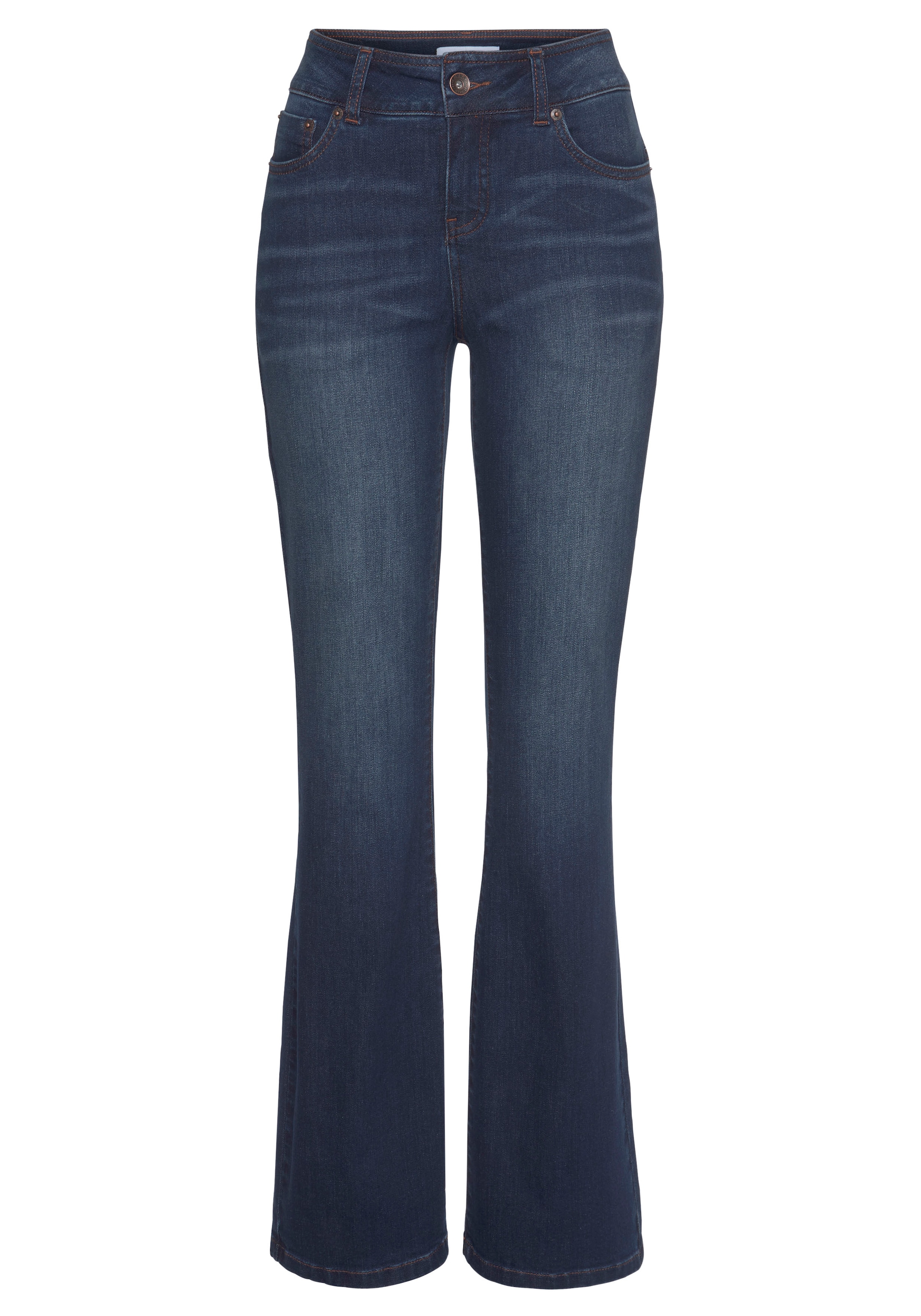 H.I.S Bootcut-Jeans »High-Waist«, hohe Taille, Bootcut, mit Used-Effekten, auch in Langgrößen
