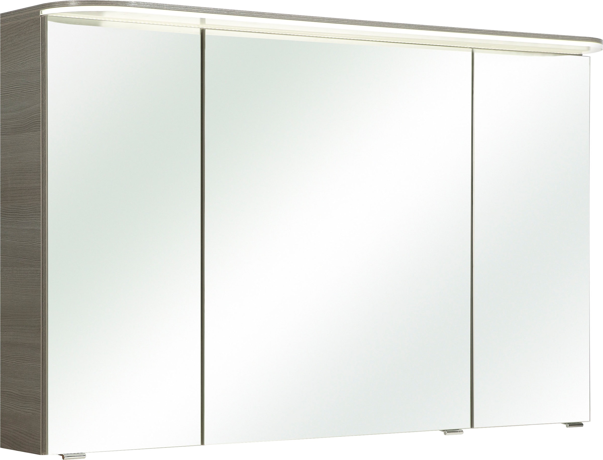 Saphir Spiegelschrank »Balto Sprint Badschrank mit LED-Lichtkranz, 120 cm breit, 3 Türen«, Schalter-/ Steckdosenkombination, inkl. Türdämpfer, 987LM, 12V LED