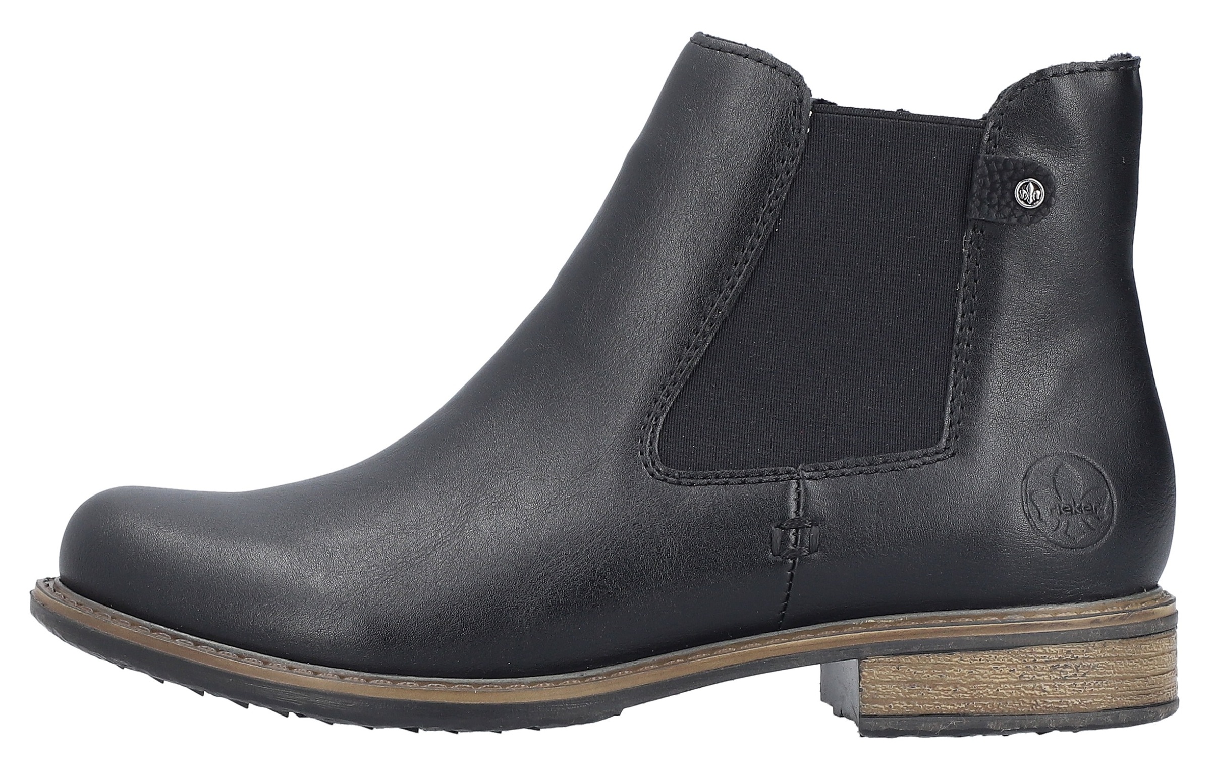 Rieker Chelseaboots, Stiefelette, Boots, Blockabsatz, mit elastischem Einsatz