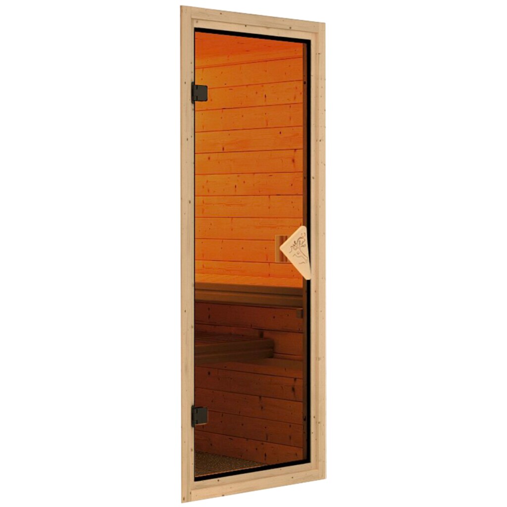 Karibu Sauna »Corvina«, (Set), 9-kW-Bio-Ofen mit externer Steuerung