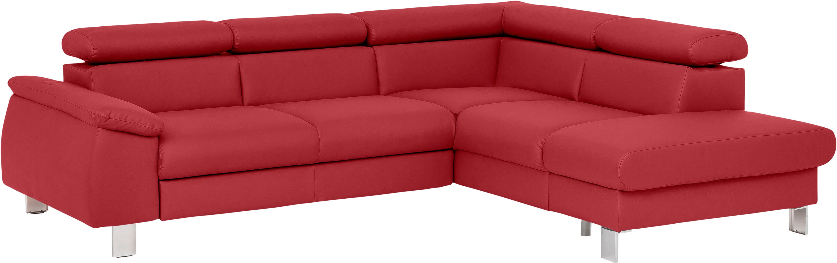 COTTA Ecksofa "Komaris L-Form, B: 249 cm" mit Kopfteilverstellung, optional Schlaffunktion, Bettkasten & Licht