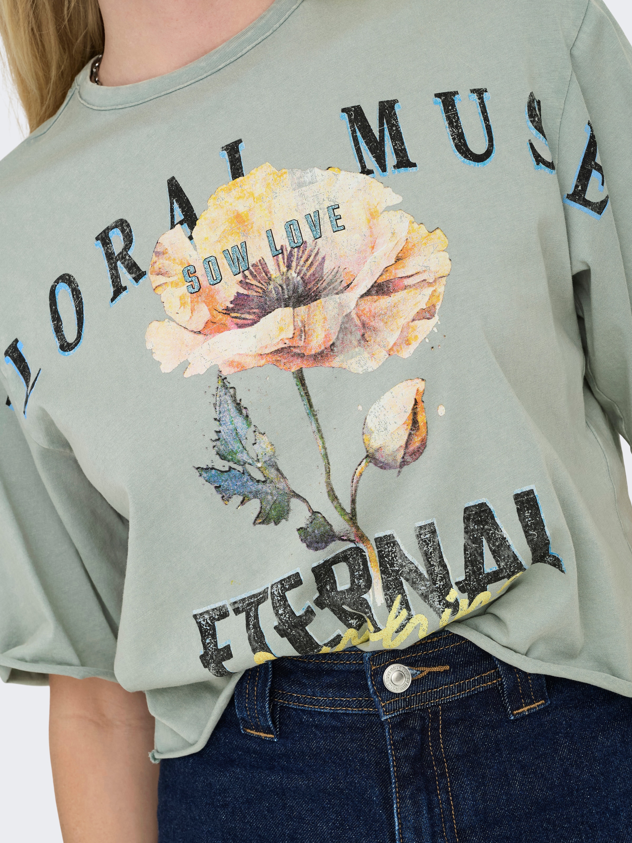 ONLY Kurzarmshirt »ONLLUCY LIFE S/S FLOWERS TOP BOX JRS«