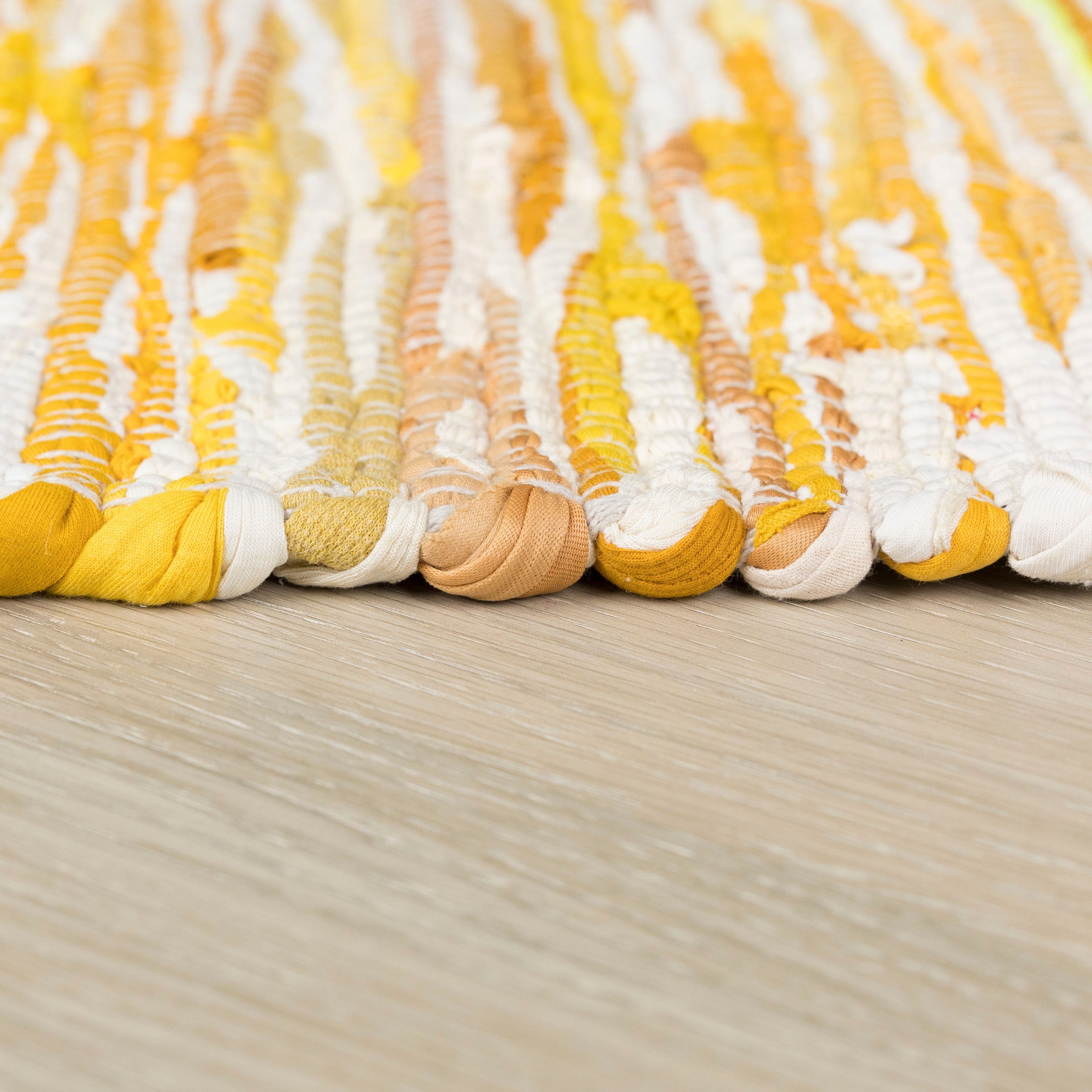 Teppich "Ameer", gelb (gelb mix), B:80cm H:10mm L:150cm, Baumwolle, Polyester, MYFLAIR MÖBEL & ACCESSOIRES, Teppiche, Teppich, Handweb Teppich, 90% Baumwolle, handgewebt, Scandi 3