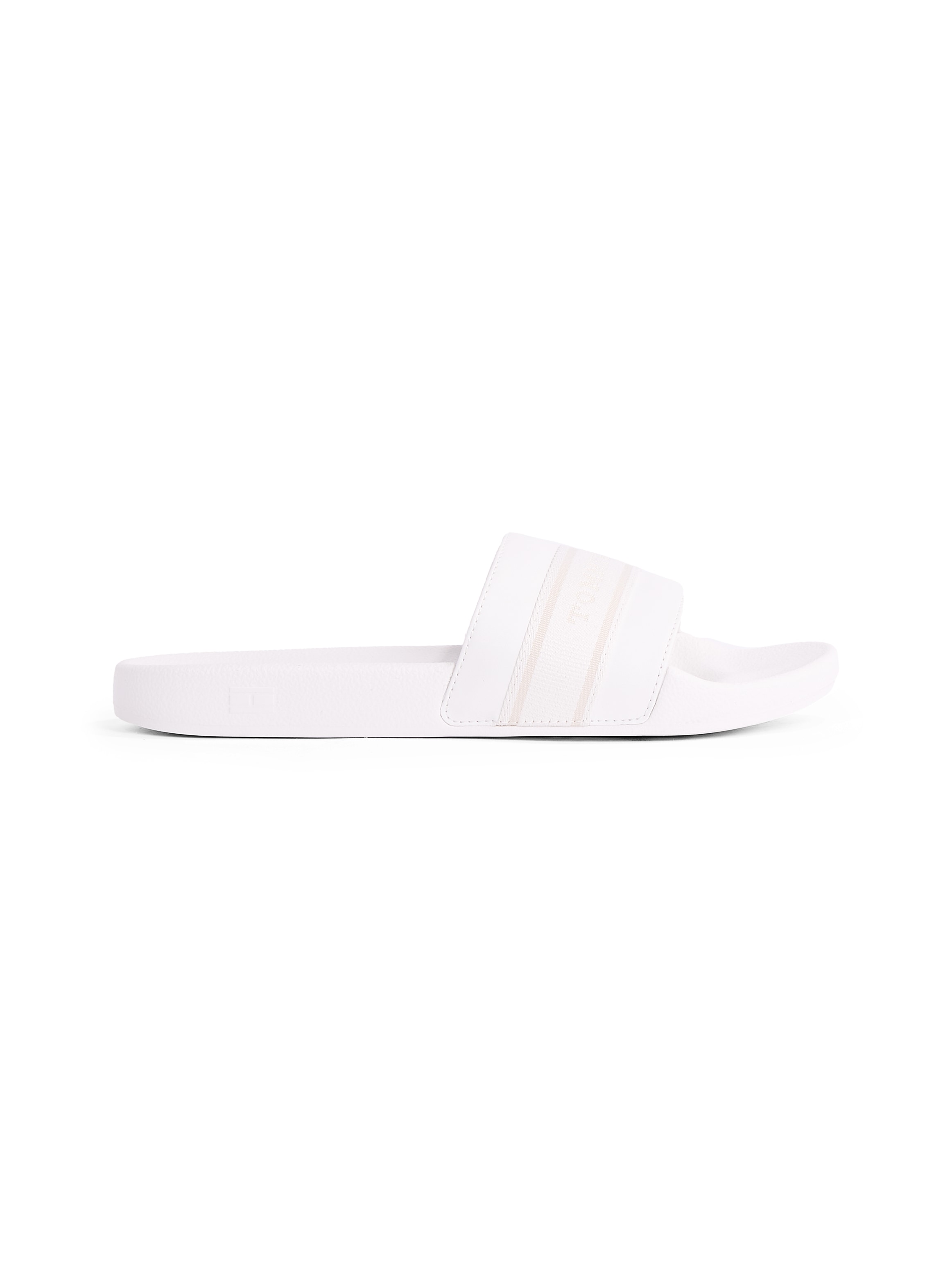 Tommy Hilfiger Pantolette »HILFIGER POOLSIDE WITH WEBBING«, Plateau, Sommermode, Bequemschuh, Flats mit Textilband