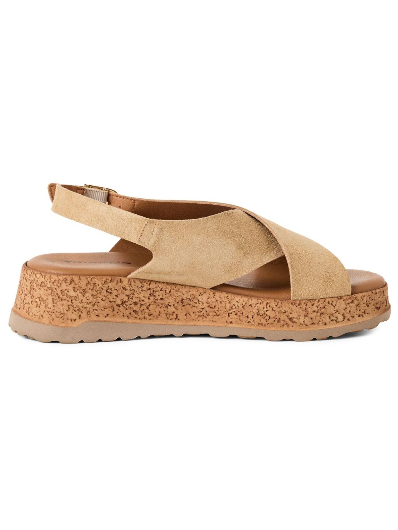 Tamaris Sandalen Veloursleder Wedge Sandal Beige 37 3
