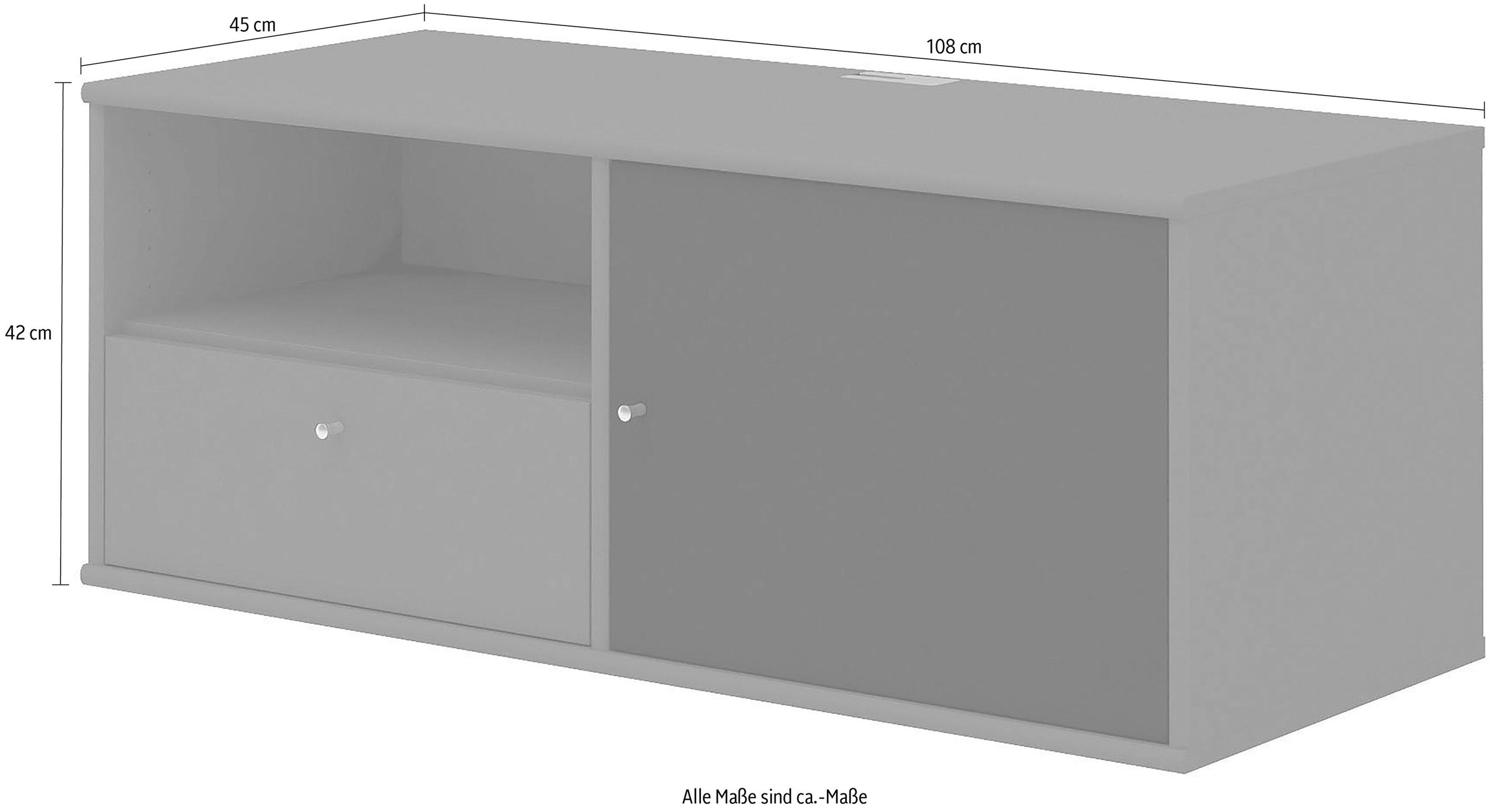 Hammel Furniture TV-Board »Mistral Fernsehschrank, Medienmöbel, Hängend«, mit Tür mit Akustikstoff, Kabeldurchführung, Lowboard, B: 108 cm