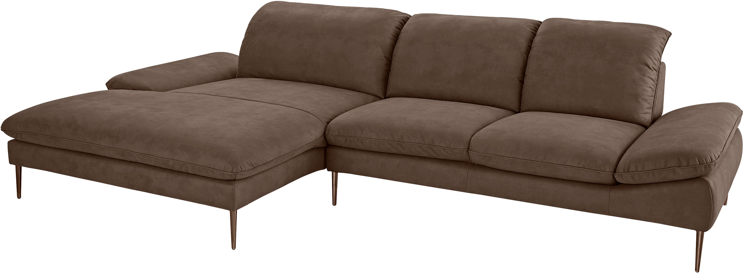 W.SCHILLIG Ecksofa »enjoy&MORE, Designsofa, bequem, elegant und zeitlos, L-Form«, Sitztiefenverstellung, Füße bronze pulverbeschichtet, Breite 340 cm