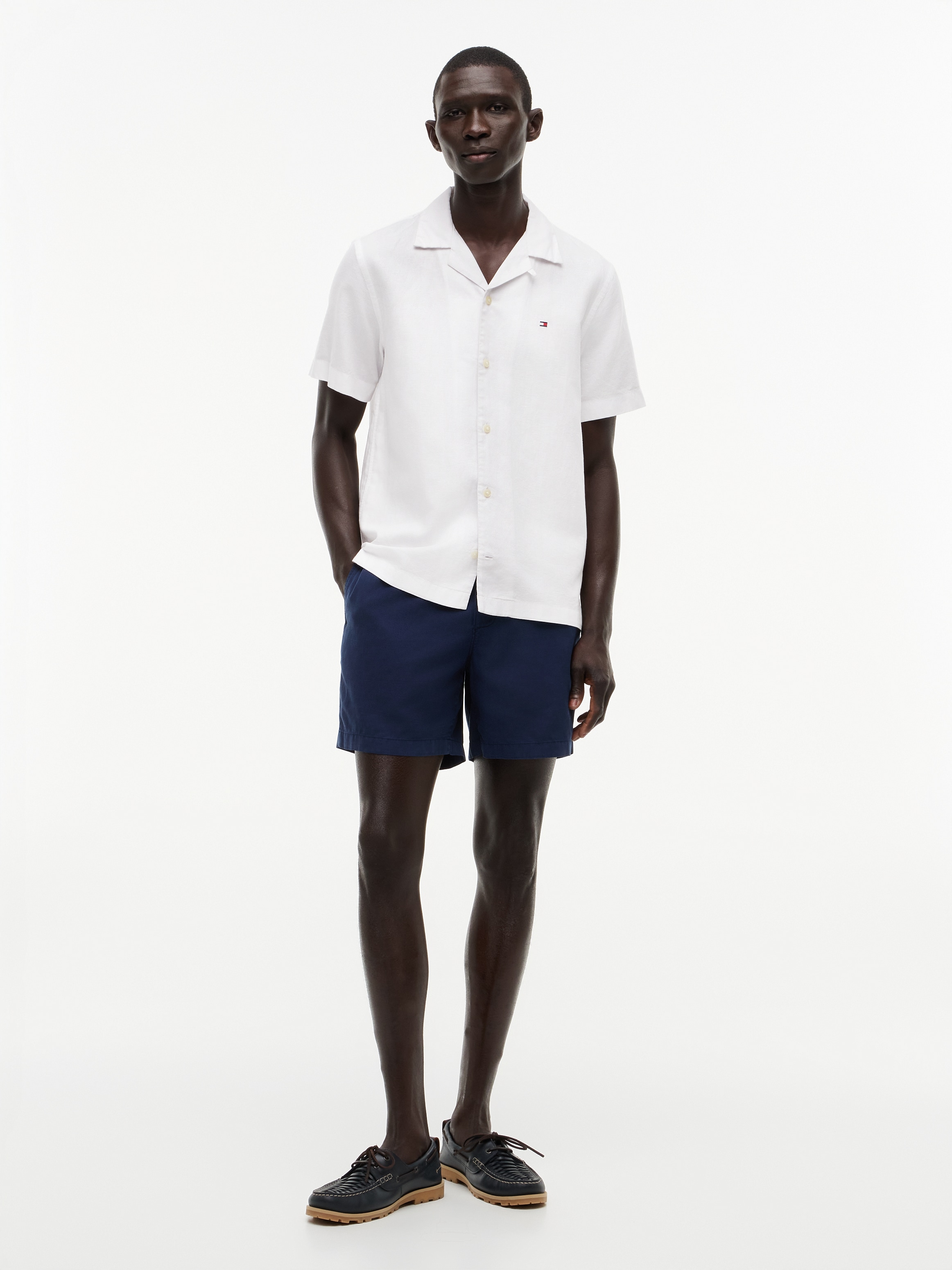 Tommy Hilfiger Kurzarmhemd »LINEN BLEND SOLID SS RF SHT« aus Baumwollmix mit Leinen