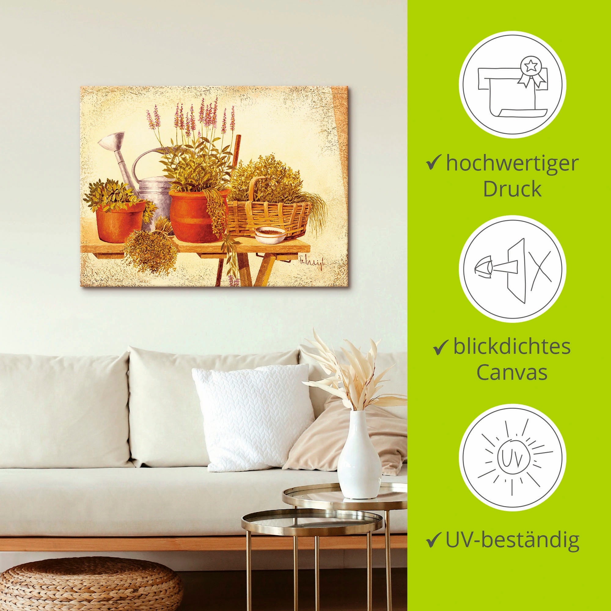 Artland Wandbild »Stillleben mit Birnen«, Arrangements, (1 St.), als Leinwandbild, Wandaufkleber in verschied. Größen