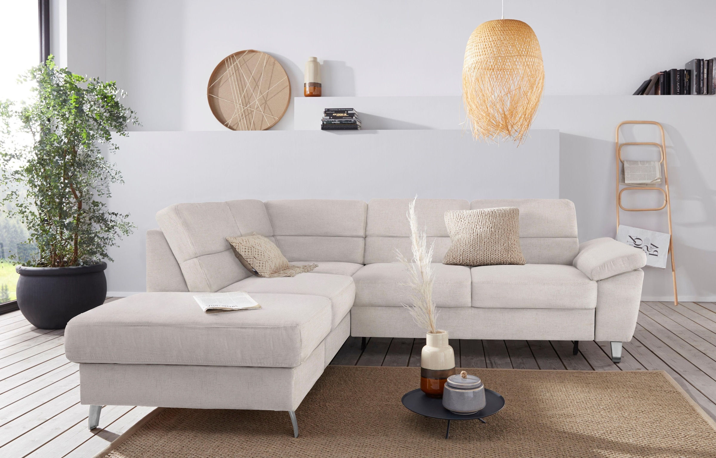 sit&more Ecksofa »Sorano L-Form«, wahlweise mit Bettfunktion und Bettkasten