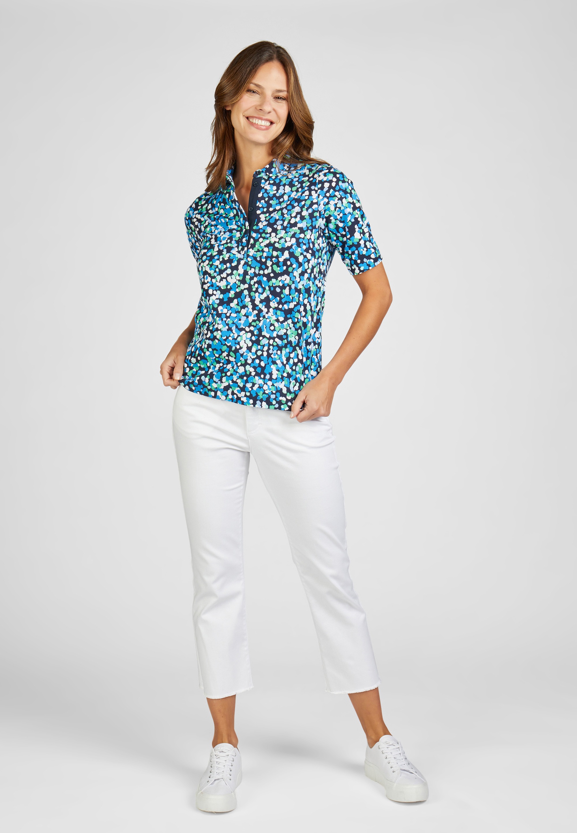 Rabe Print-Shirt »RABE Poloshirt mit Mosaikmuster«