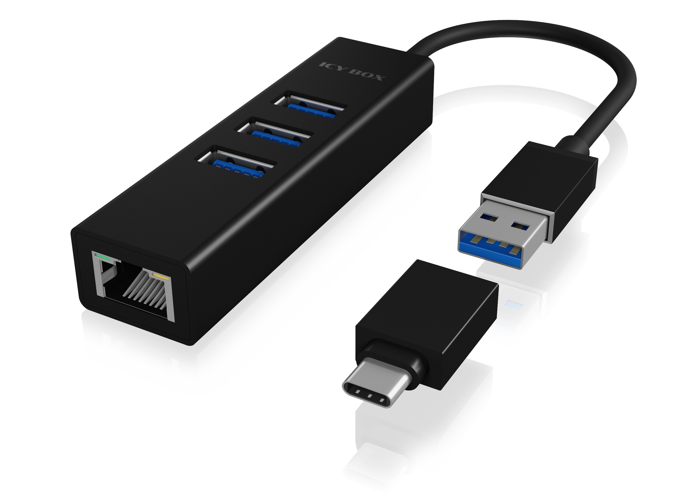 ICY BOX Netzwerk-Adapter »USB 3.0 HUB & LAN Adapter«