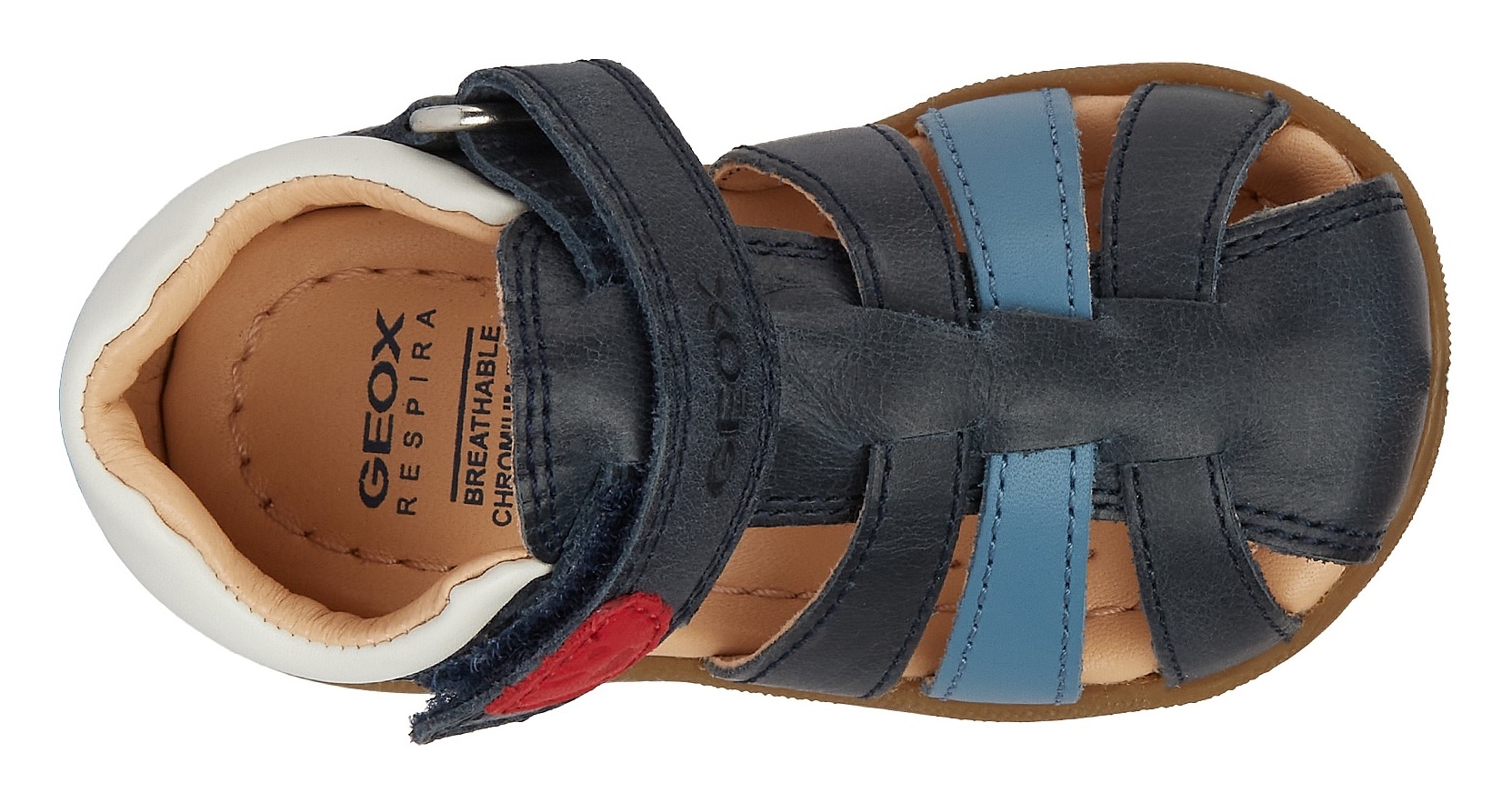 Geox Lauflernschuh »B SANDAL MACCHIA BOY«, Sandale, Babyschuh, Klettschuh mit bunten Riemchen