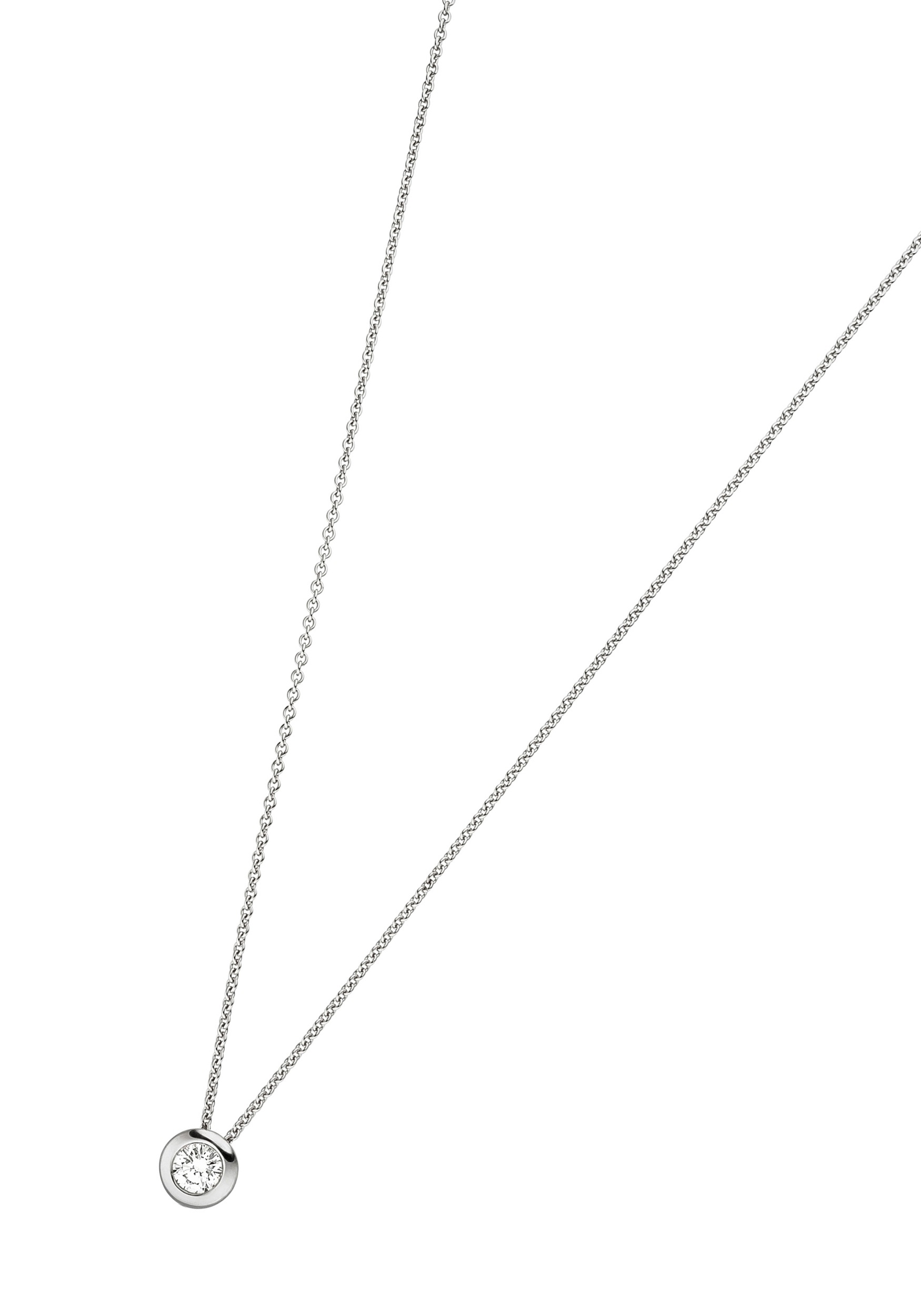 JOBO Kette mit Anhänger »Solitär Diamant Brillant 0,25 ct.« 14 Karat 585 Weißgold 45 cm