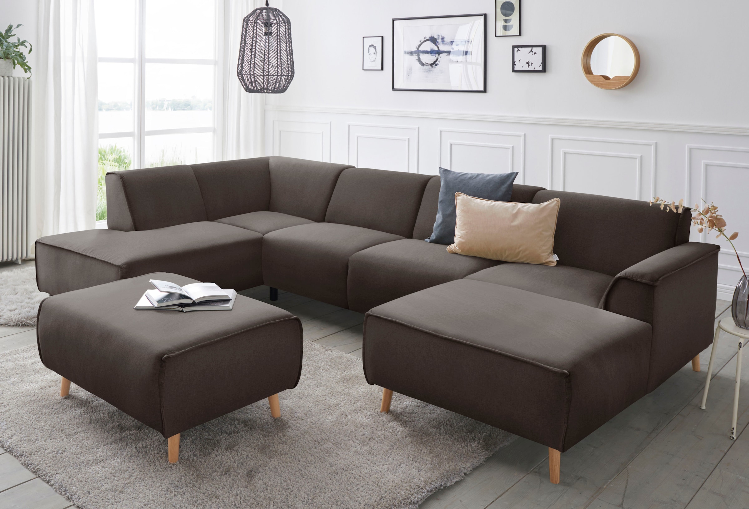 andas Wohnlandschaft "Janek Scandic Design, elegant und zeitlos U-Form", mi günstig online kaufen