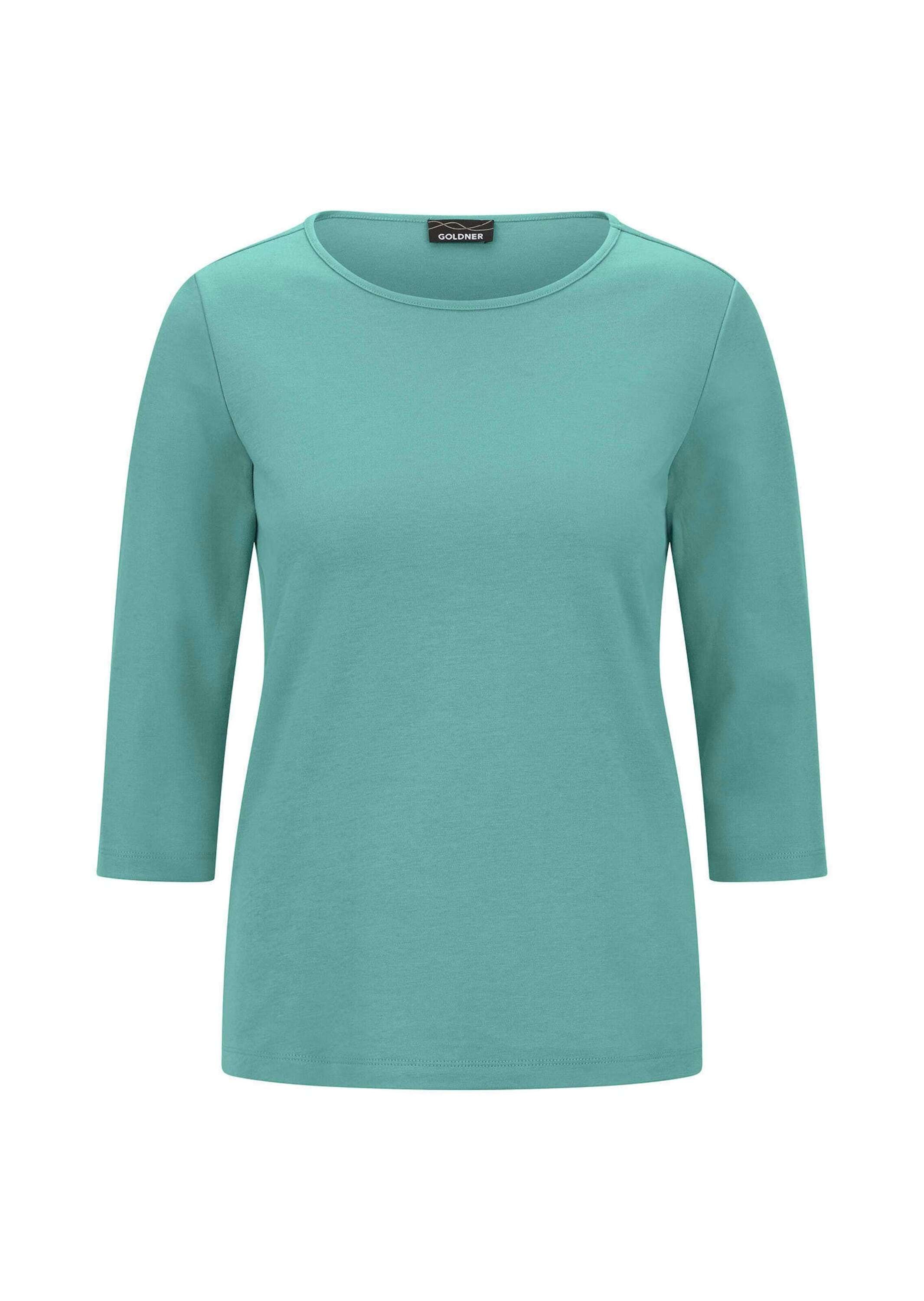 GOLDNER Kurzarmshirt "Basic Shirt mit U-Boot-Ausschnitt" U-Boot-Ausschnitt