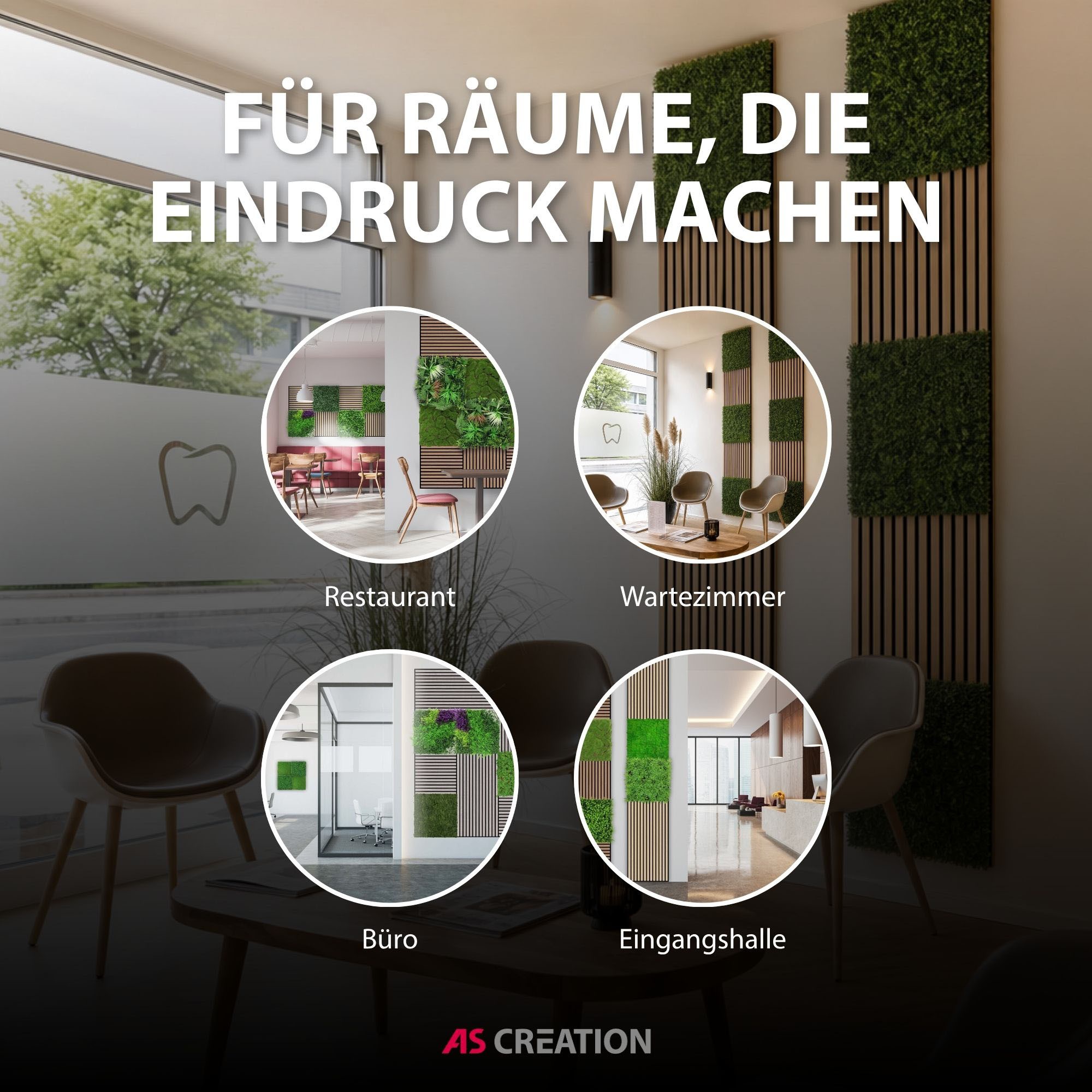 Architects Paper Wandpaneel »A.S. Création Modular Wall Wandpaneel Moosoptik« 1 tlg. Pflegeleichte Moosoptik auf rPET-Filz für natürliche 3D-Wände