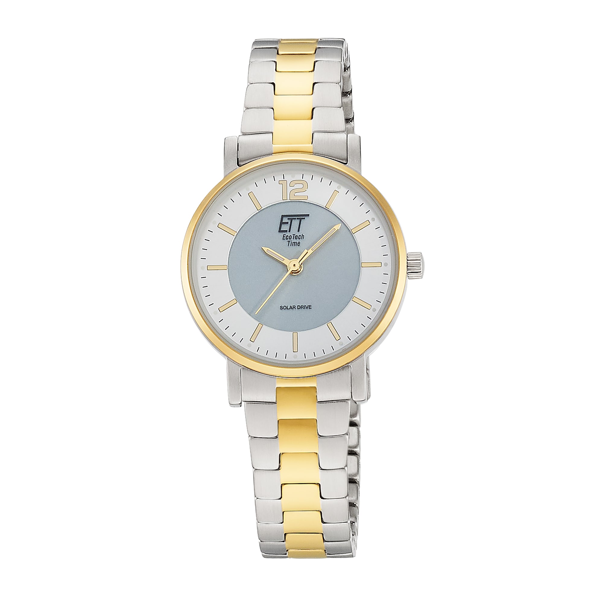 ETT Damen Solaruhr, gold, Armbanduhren, Armbanduhr, Damenuhr, Partneruhr, Edelstahlarmband