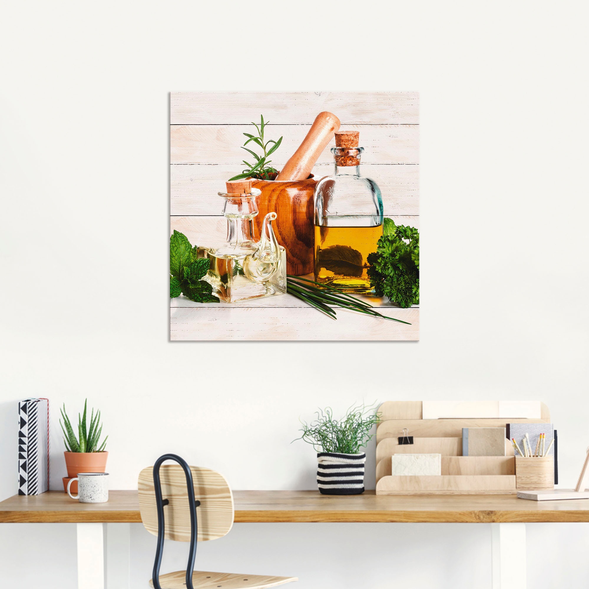 Thumbnail - Artland Wandbild "Olivenöl und Kräuter - Küche" Arrangements 1 Stk. tlg. als Alubild, Outdoorbild, Leinwandbild, Poster,...