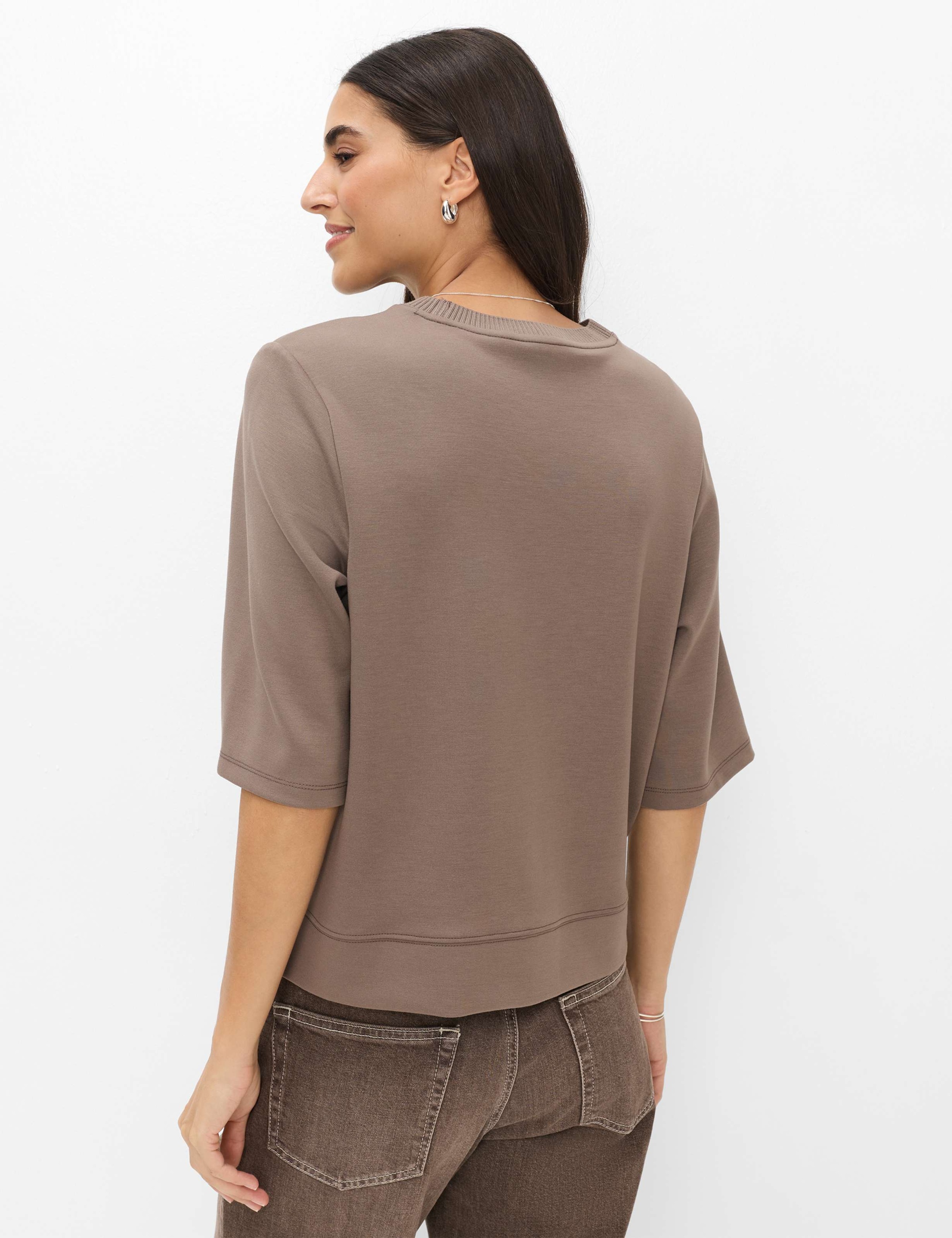 Brax Kurzarmshirt »Style BERTA M« Interlock: Sweatshirt im Viskosemix