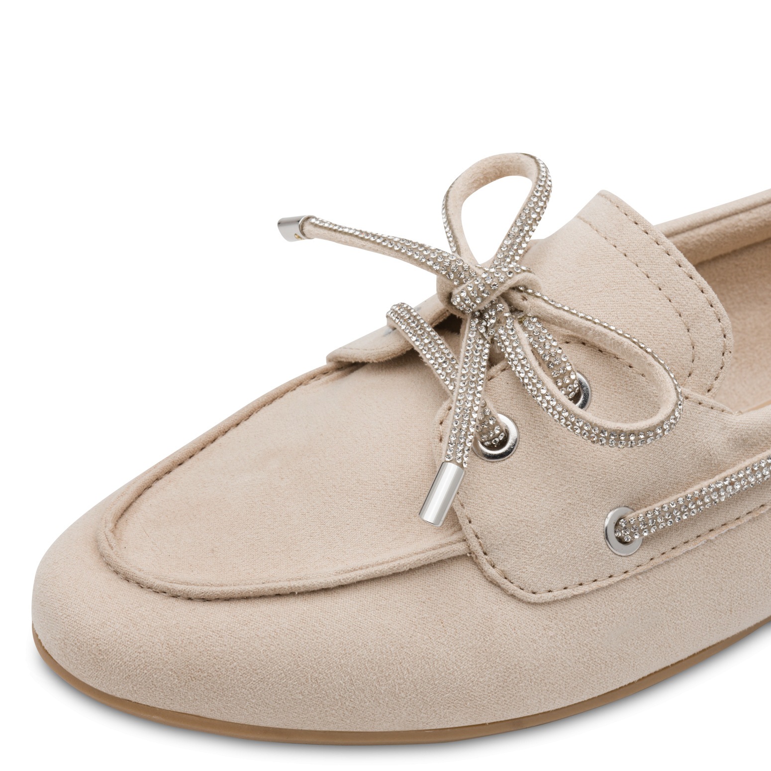 Slipper MARCO TOZZI, Damen, Gr. 38, helltaupe, Textil, Glitzer, Veloursleder, unifarben, Schuhe Slipper, Blockabsatz, Schupfschuh, Bootschuh in veganer Verarbeitung 2