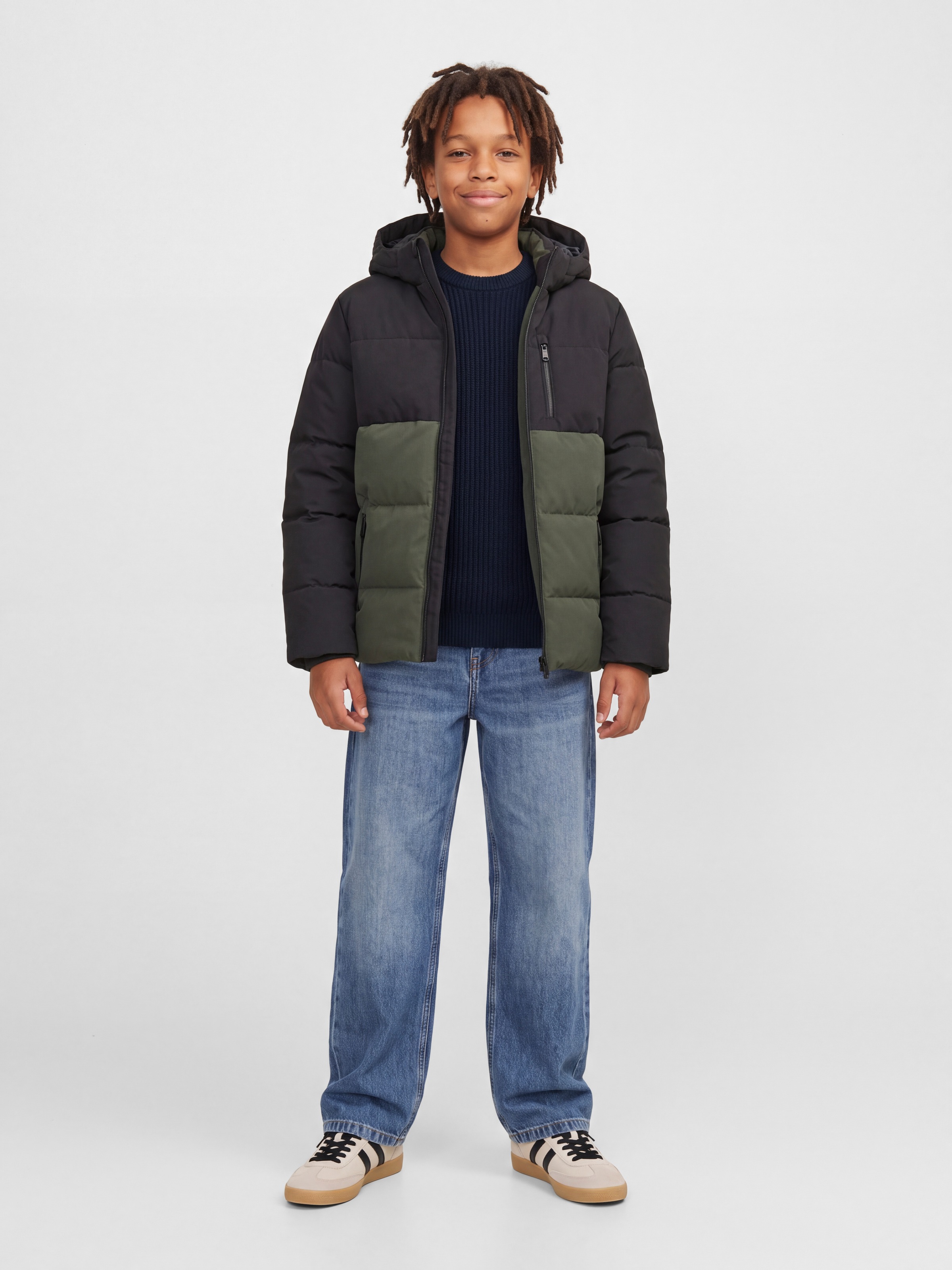 Jack & Jones Junior Rundhalspullover »JJSAGE KNIT CREW NECK JNR« Materialmix, locker geschnitten